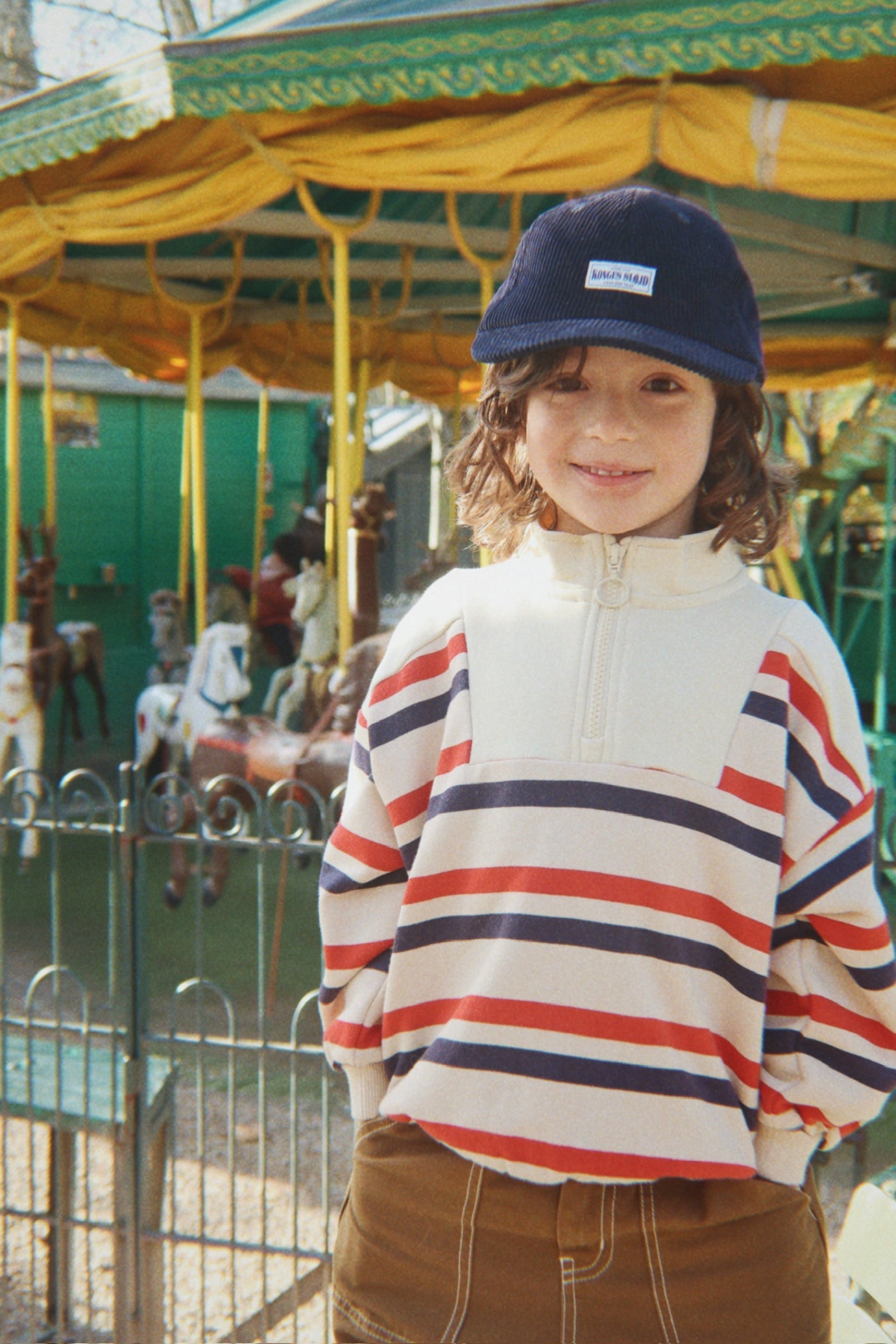 Lou Half-Zip Sweatshirt in Tangerine