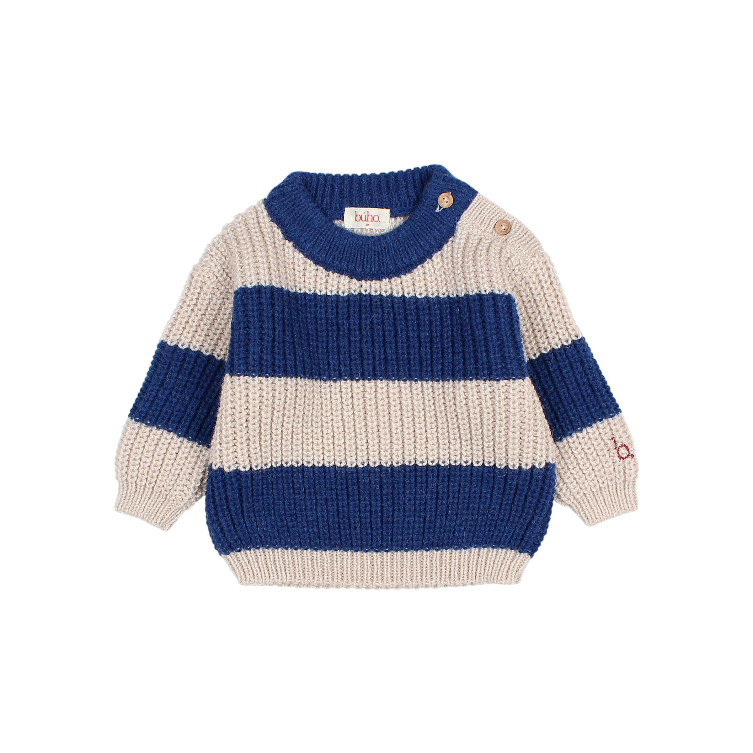 Pull en maille pour bébé, bleu marine