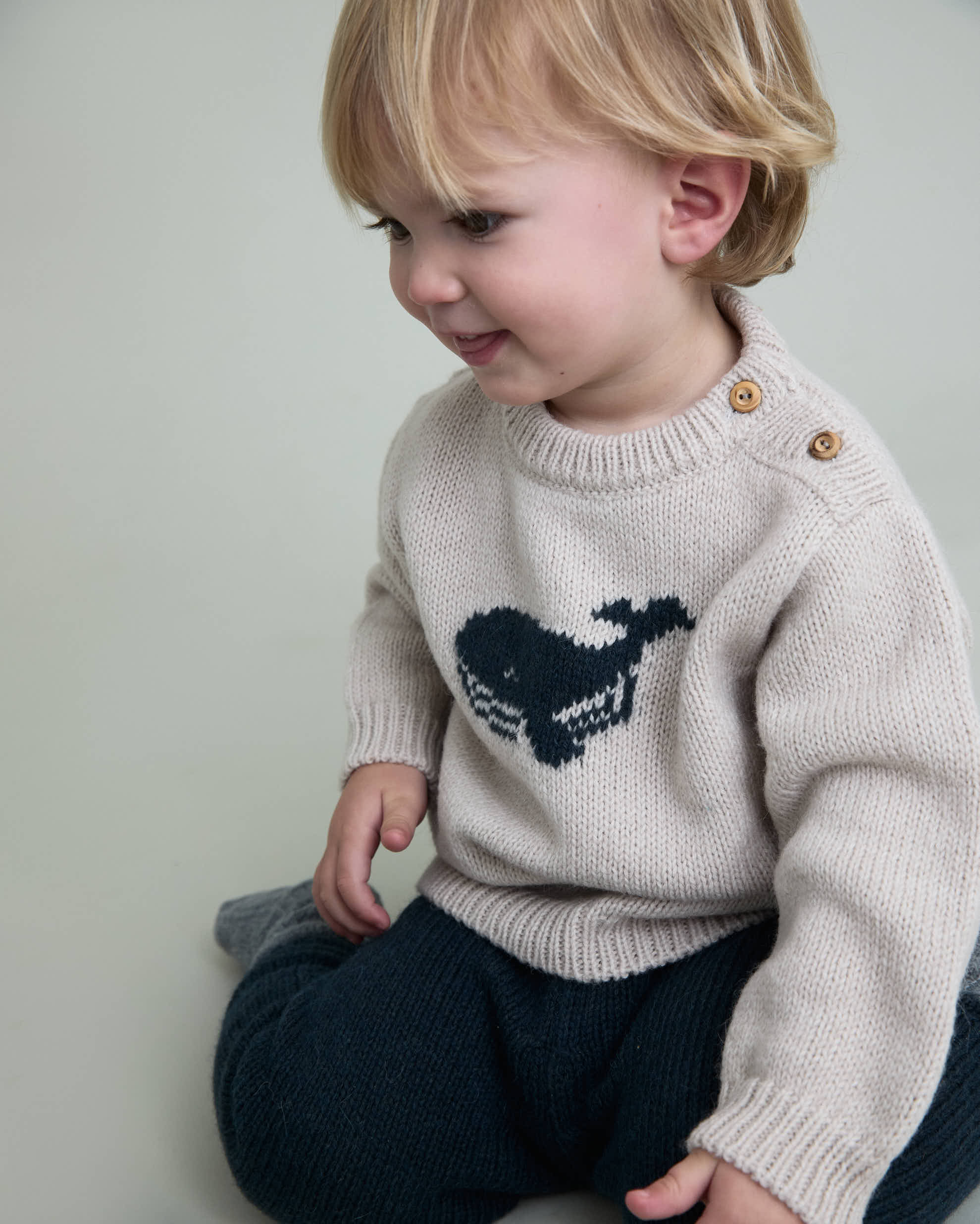 Whale Natural Baby Knit Sweater