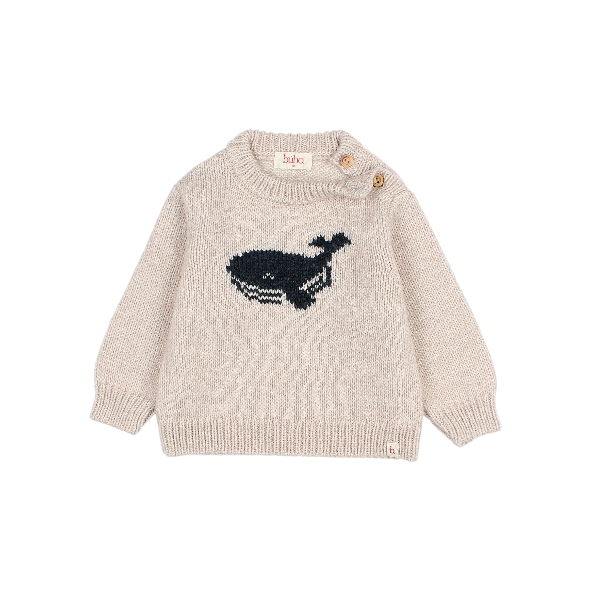 Whale Natural Baby Knit Sweater