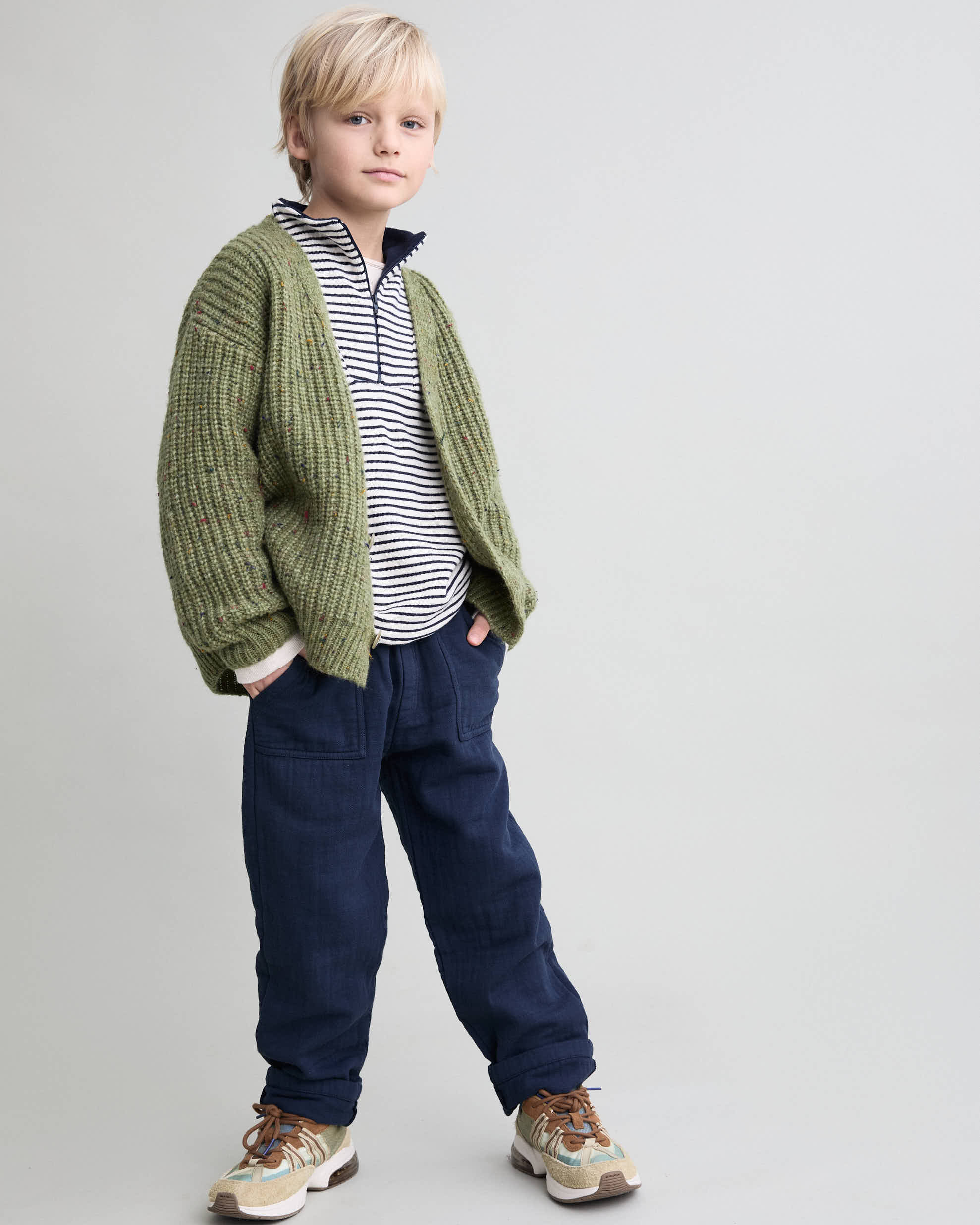 Cardigan Botonato Green Tea