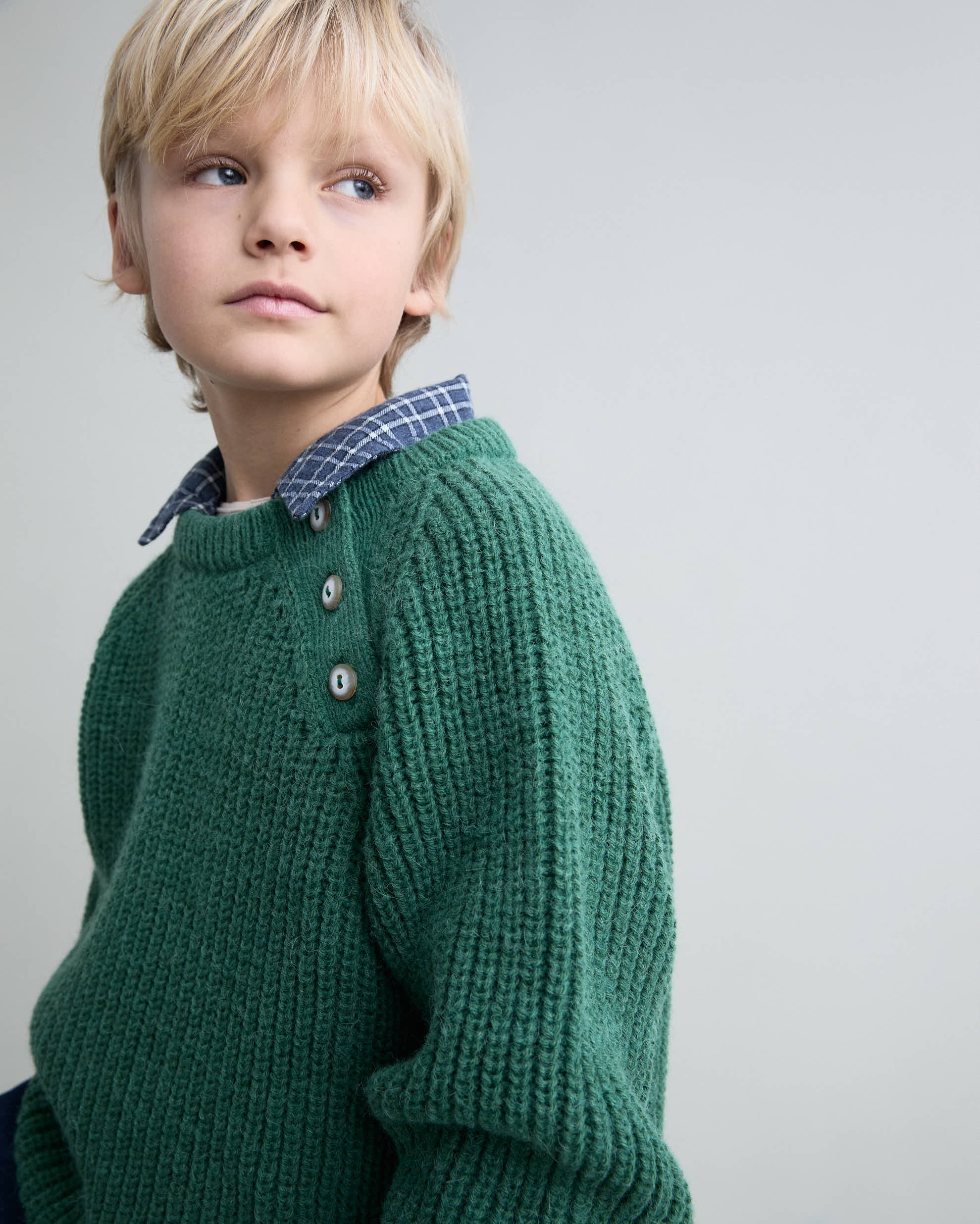 Pull en maille vert forêt clair