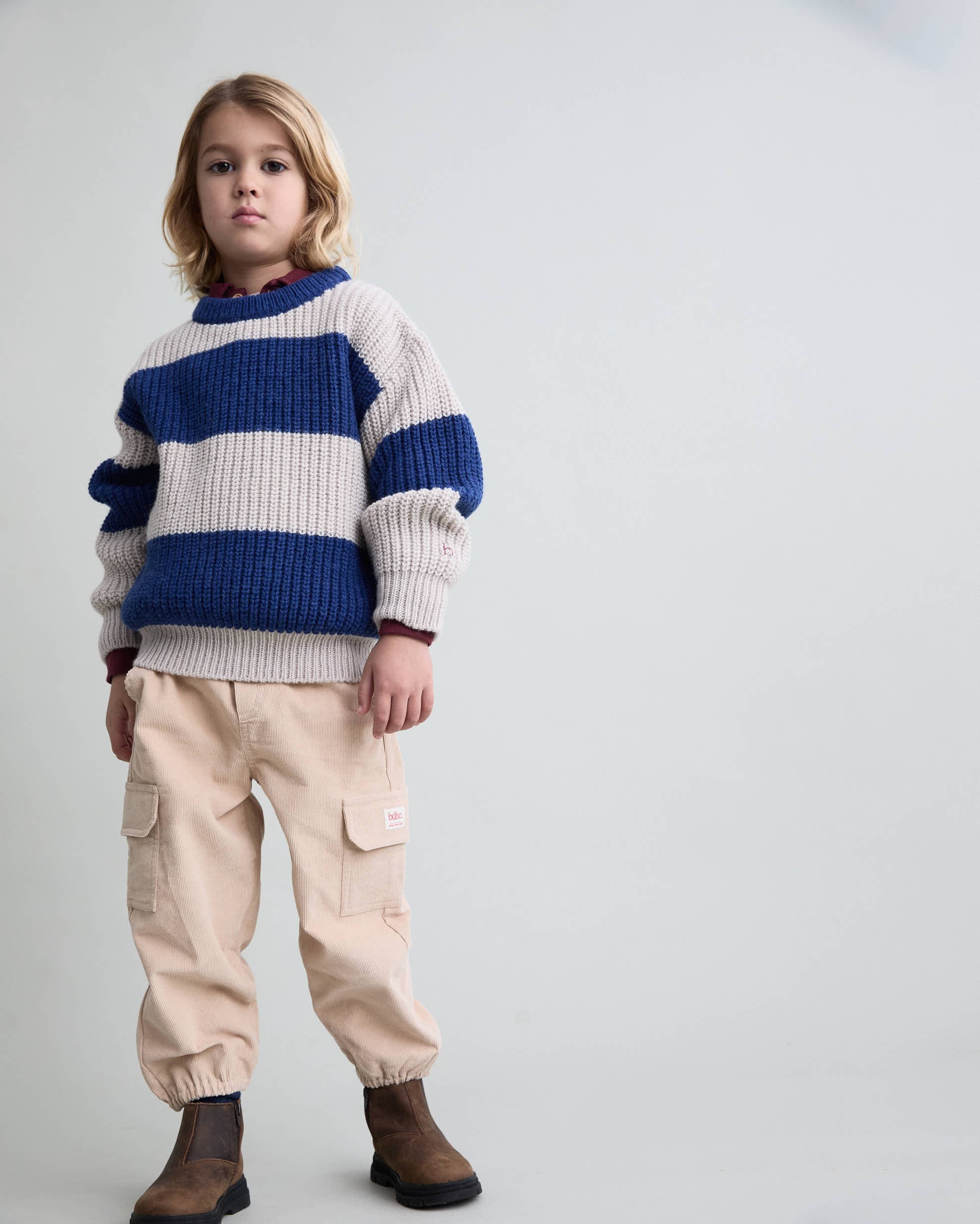 Pull en maille bleu marine