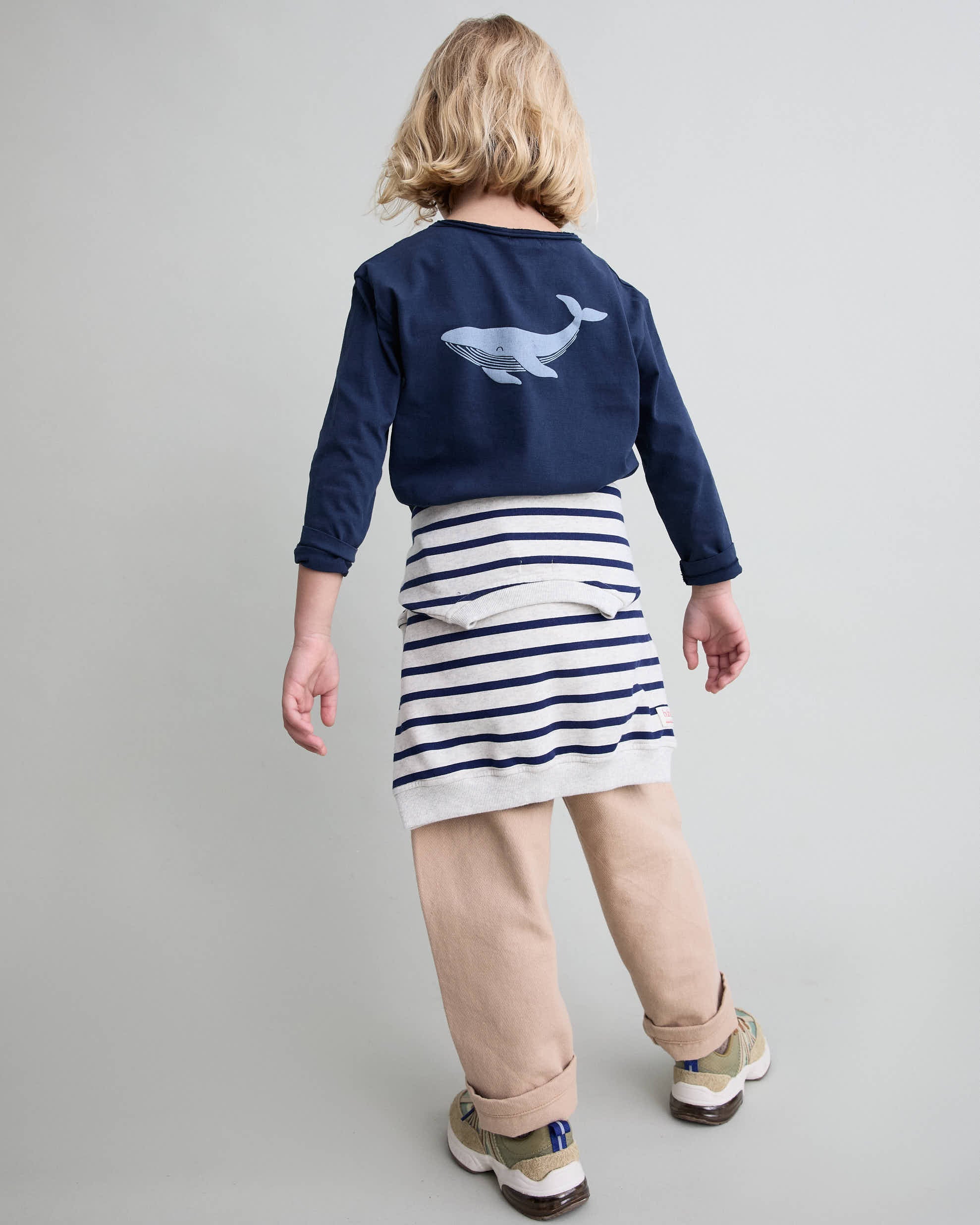 Whale Navy Long-Sleeve T-Shirt