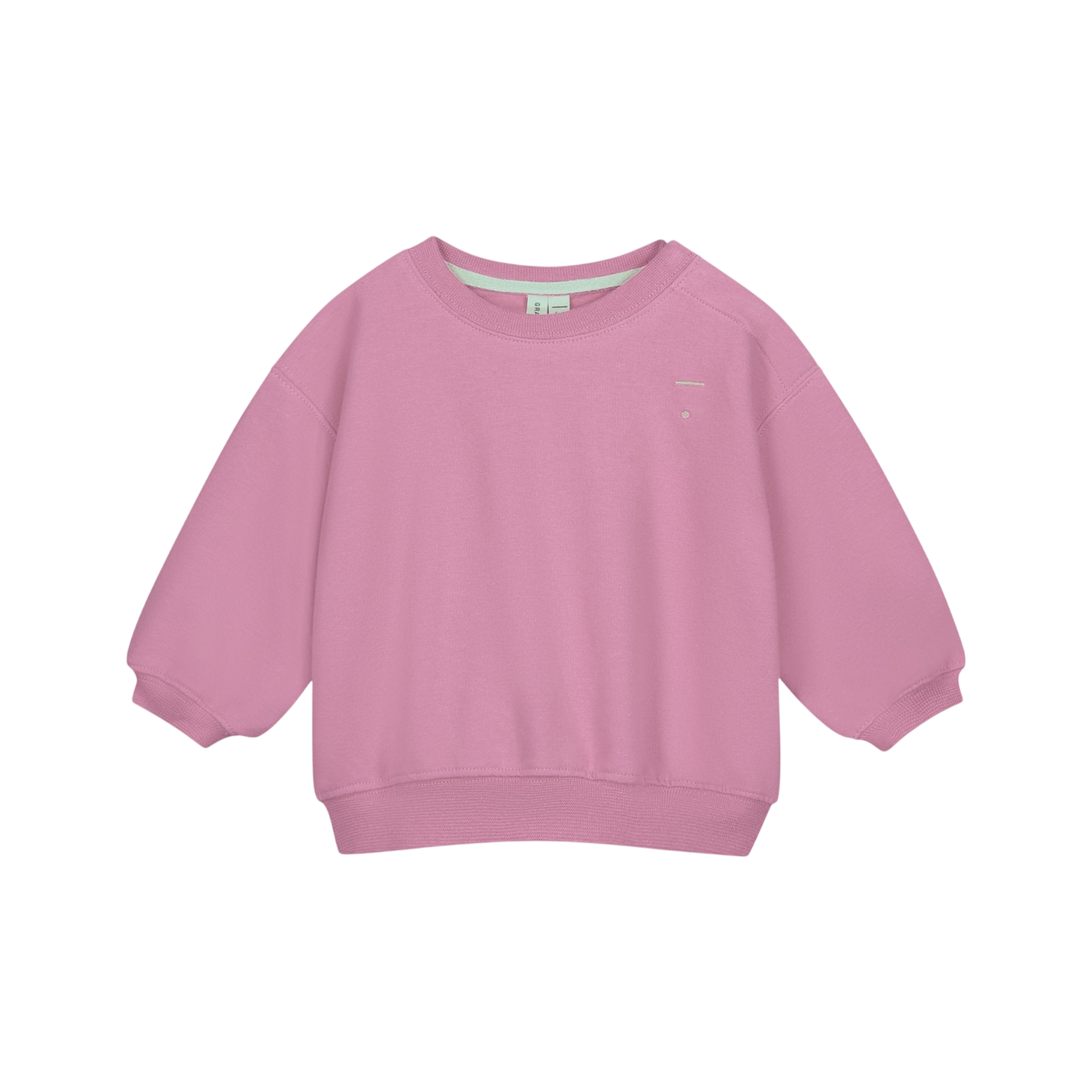 Sweat-shirt pour bébé à épaules tombantes GOTS Bubblegum / Pull pour bébé à épaules tombantes GOTS Bubblegum
