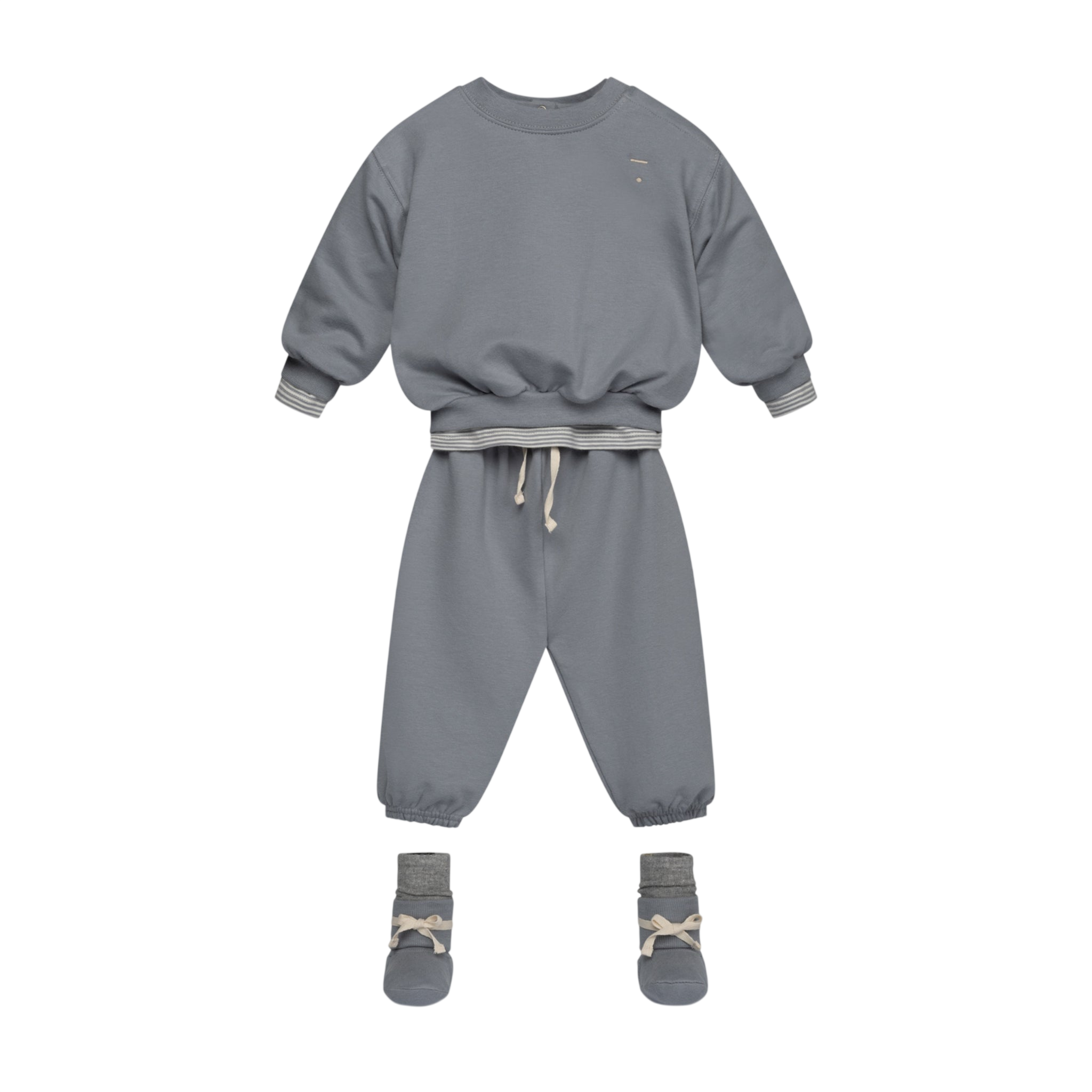 Sweat-shirt pour bébé à épaules tombantes, certifié GOTS, gris pierre / Pull pour bébé à épaules tombantes, certifié GOTS, gris pierre