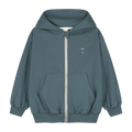 Hoodie w/Zip Blue Gray