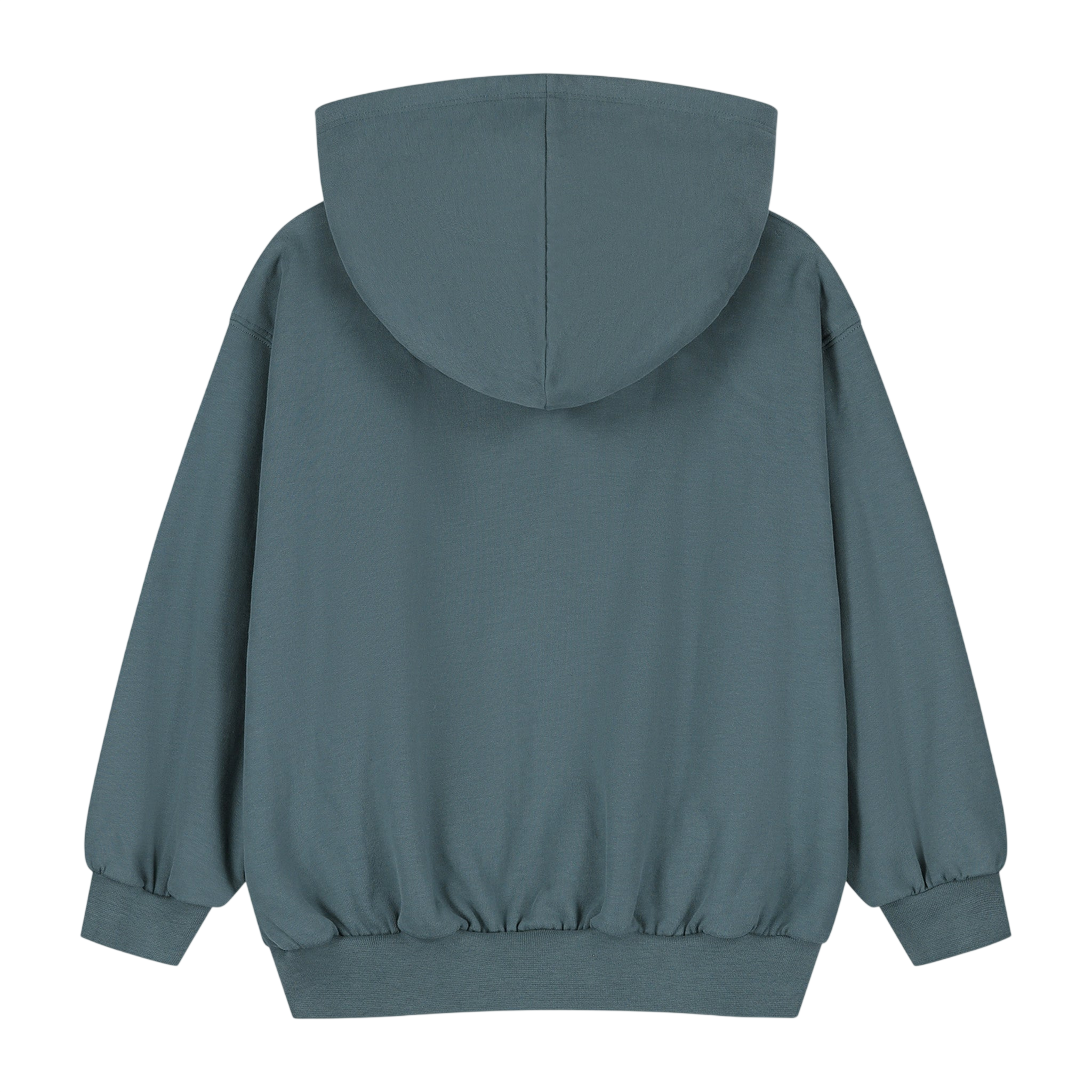 Hoodie w/Zip GOTS Blue Gray