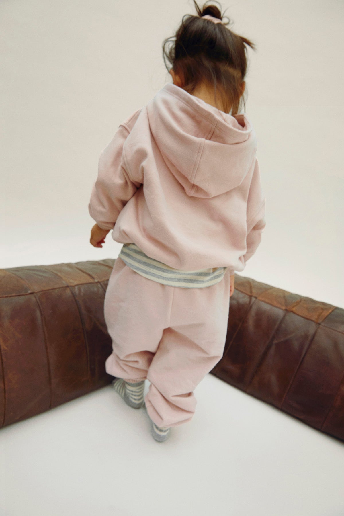 Sweat à capuche GOTS rose délavé
