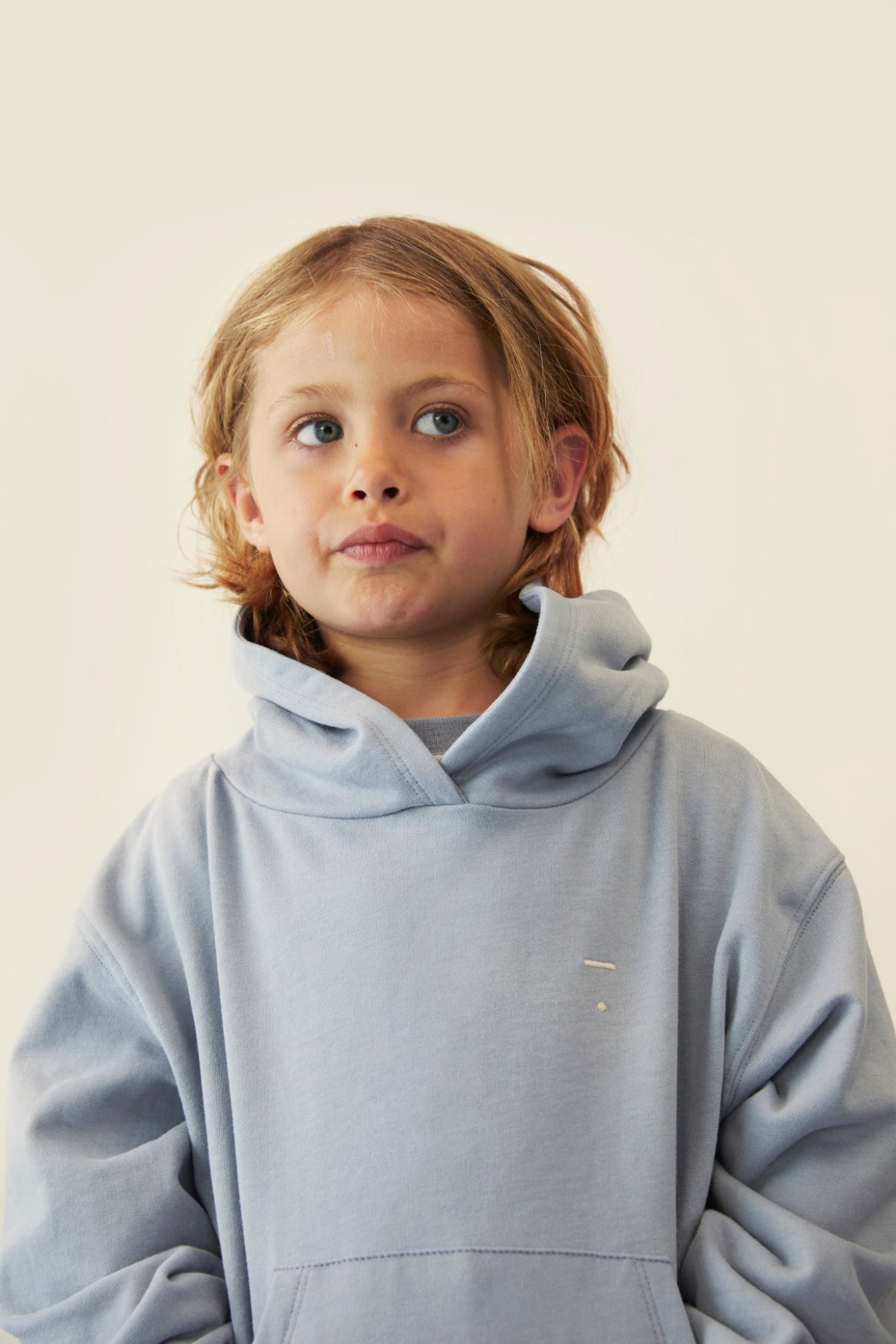 Sweat à capuche GOTS gris pierre