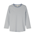 Long-Sleeve Shirt in Stone Grey and Cream