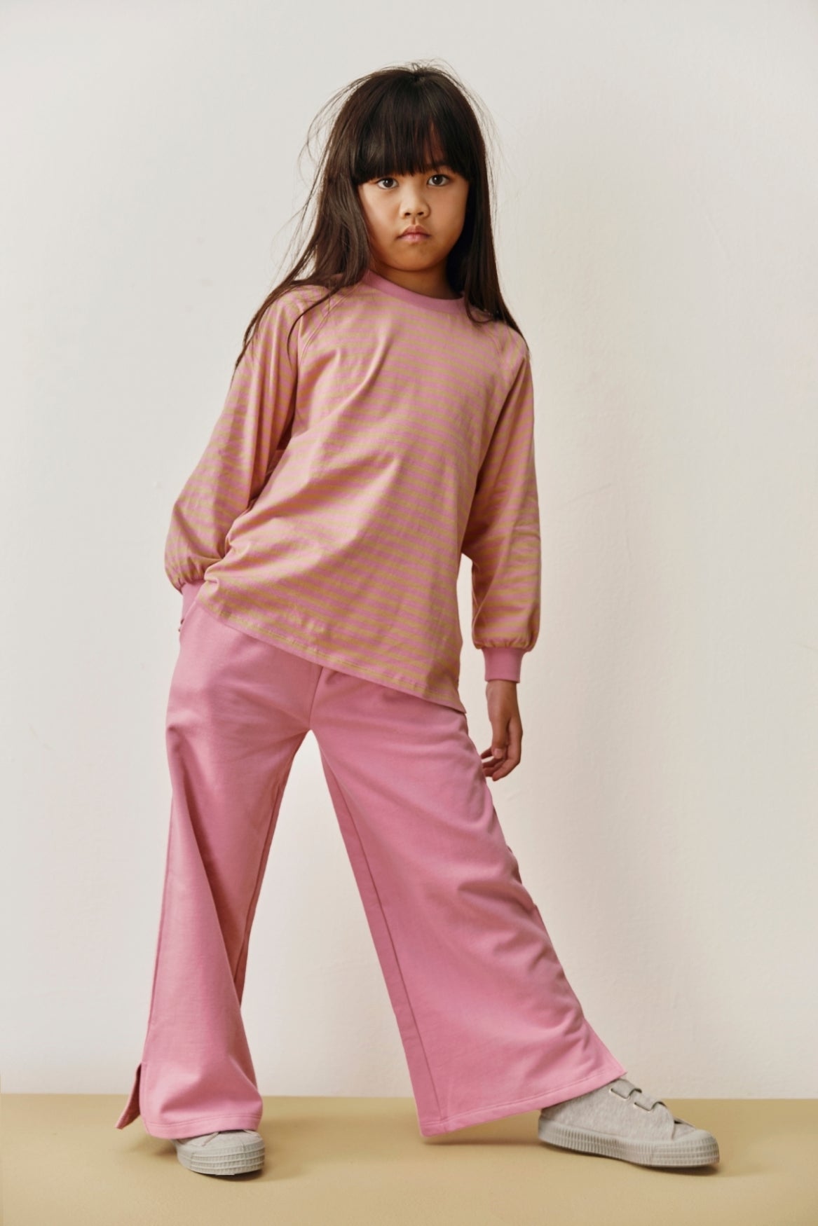 Oversized Long-Sleeve Sweatshirt GOTS Bubblegum Cookie / Oversized Long-Sleeve T-Shirt GOTS Bubblegum - Cookie