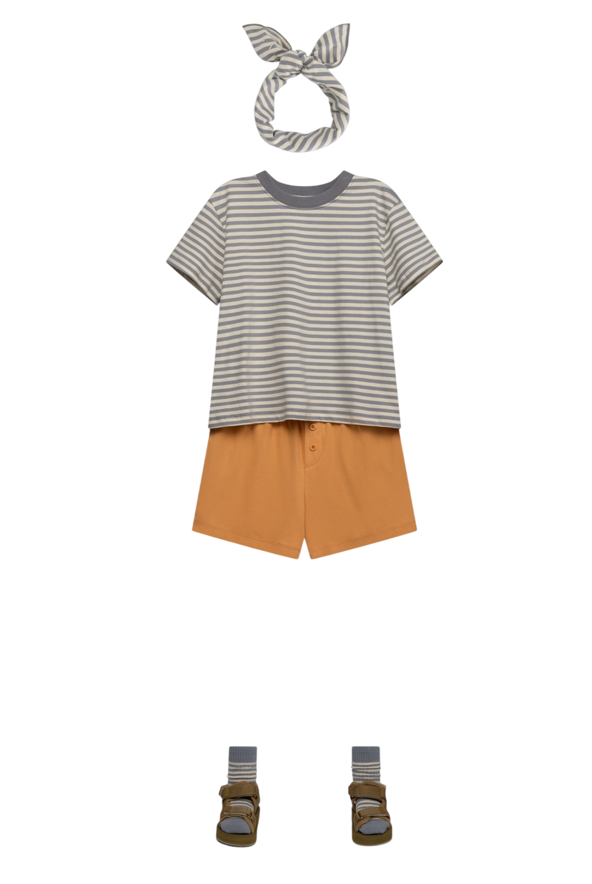 T-Shirt Oversized GOTS Stone Gray Cream