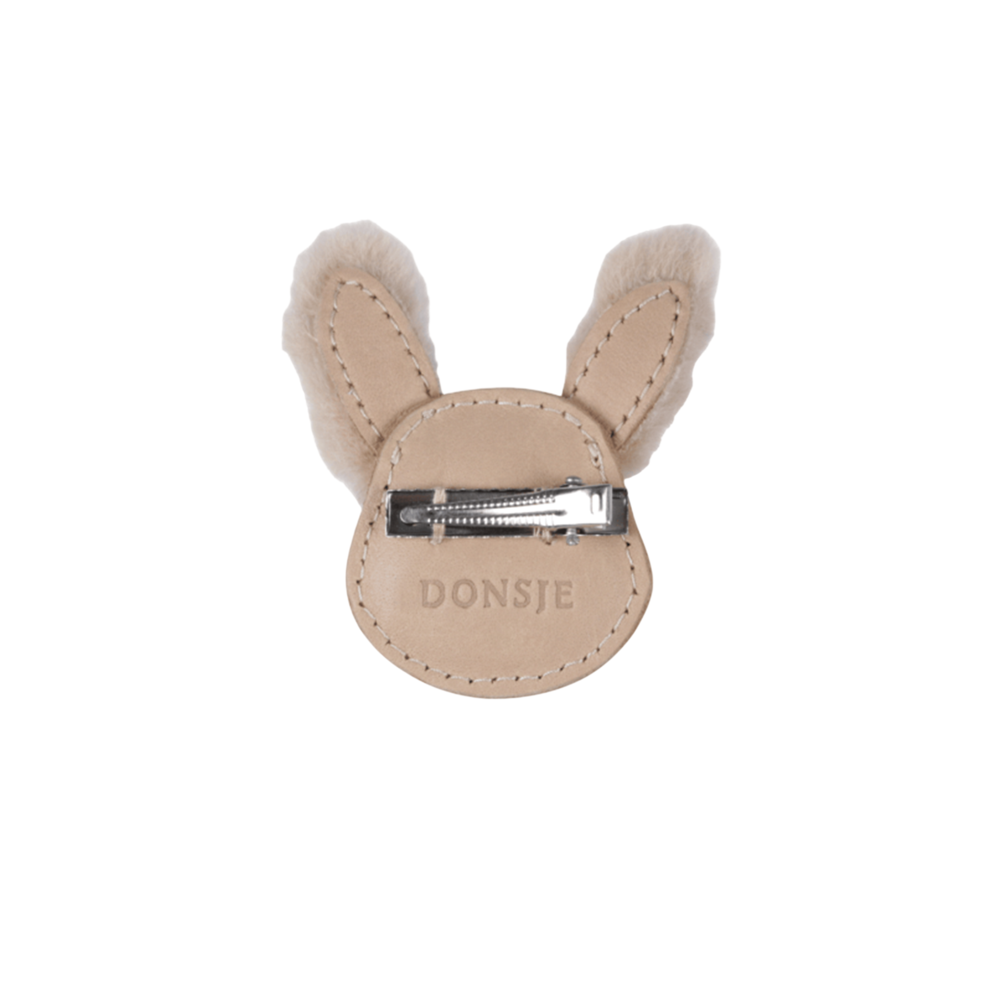 Josy Exclusive Fluffy Bunny Hair Clip in Light Rust Leather / Josy Exclusive Hair Clip Fluffy Bunny in Light Rust Leather