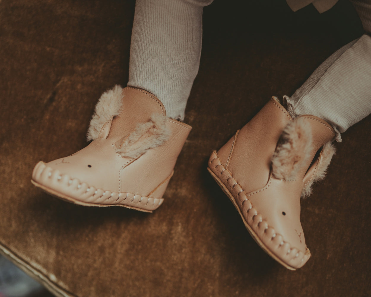 Baby Schuhe Kapi Exclusive Fluffy Bunny Light Rust Leather