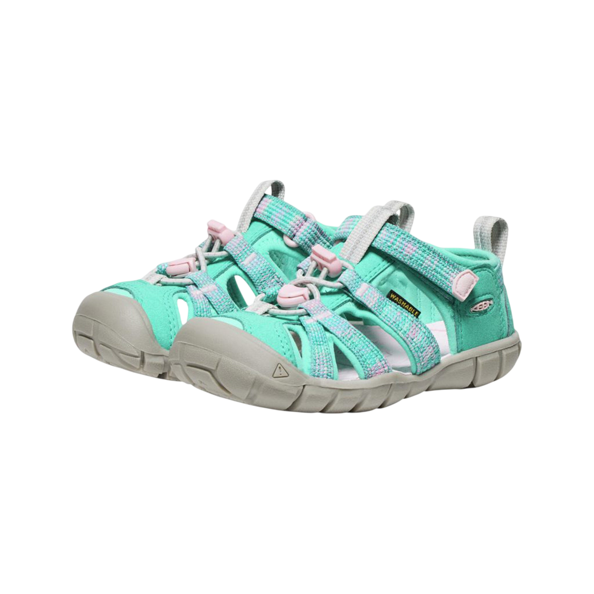C Seacamp II CNX Water Sandals, Bright Aqua/Giggle Pink