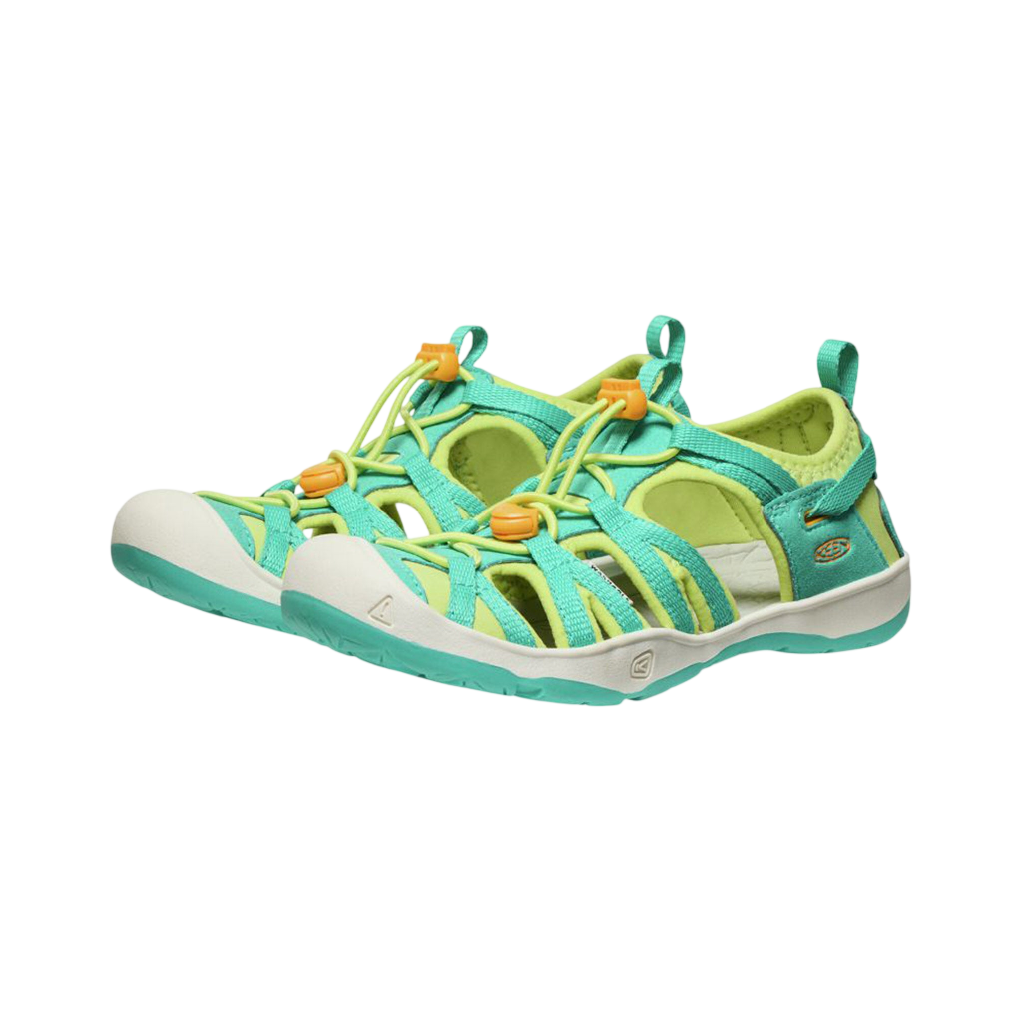 Y Moxie Sandals, Bright Aqua/Bright Marigold