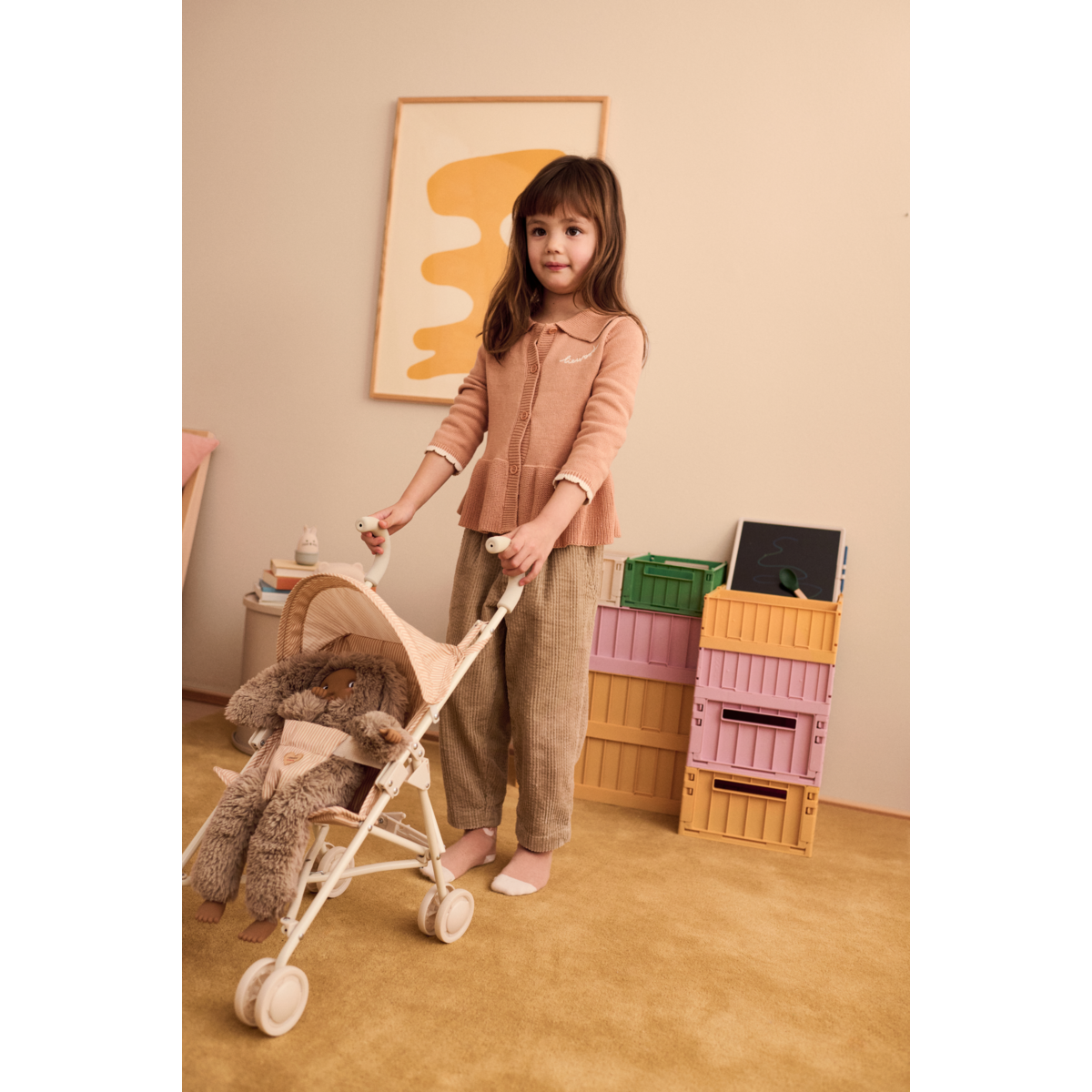Elsie Y D Stripe Pale Tuscany Creme de la creme Doll Stroller