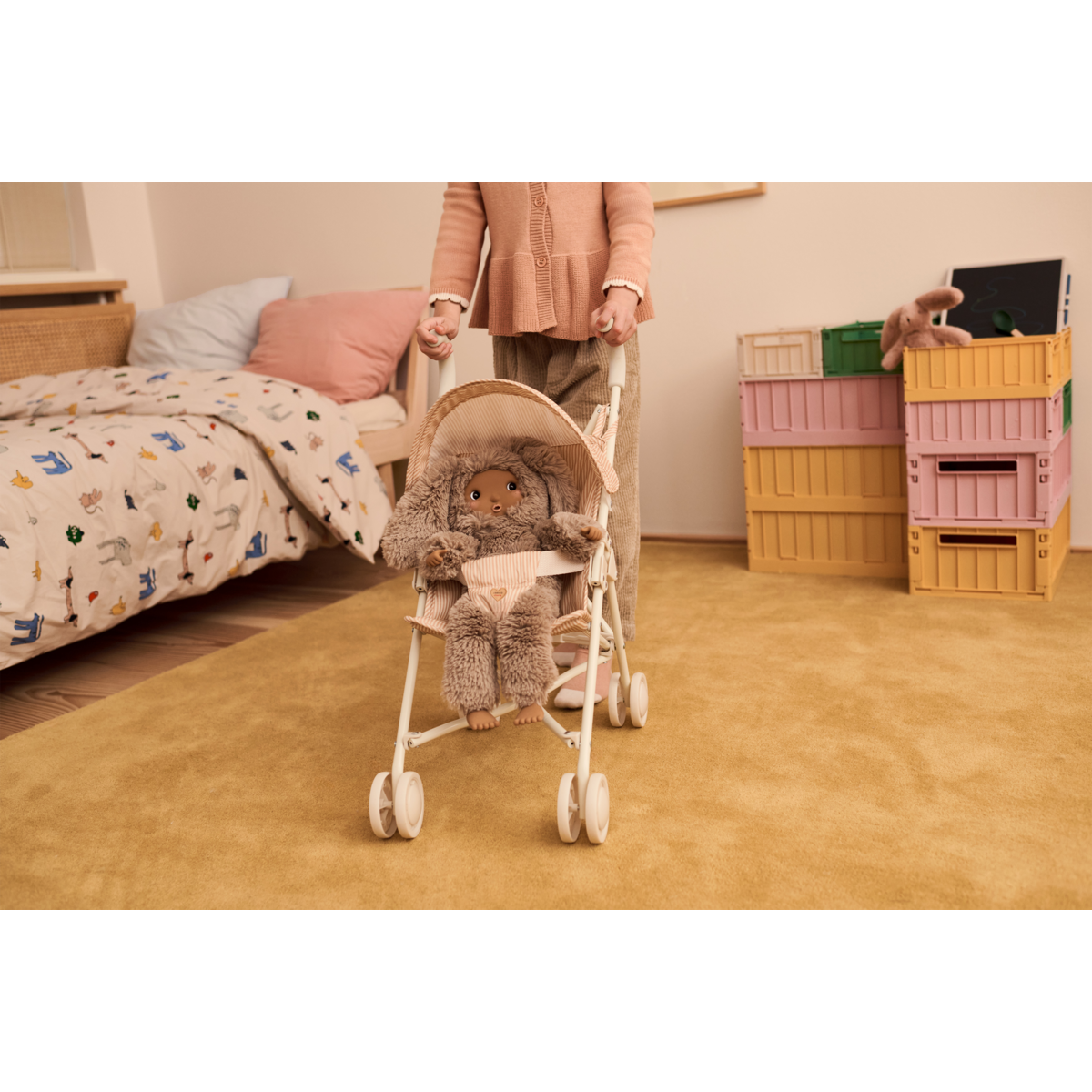 Elsie Y D Stripe Pale Tuscany Creme de la creme Doll Stroller