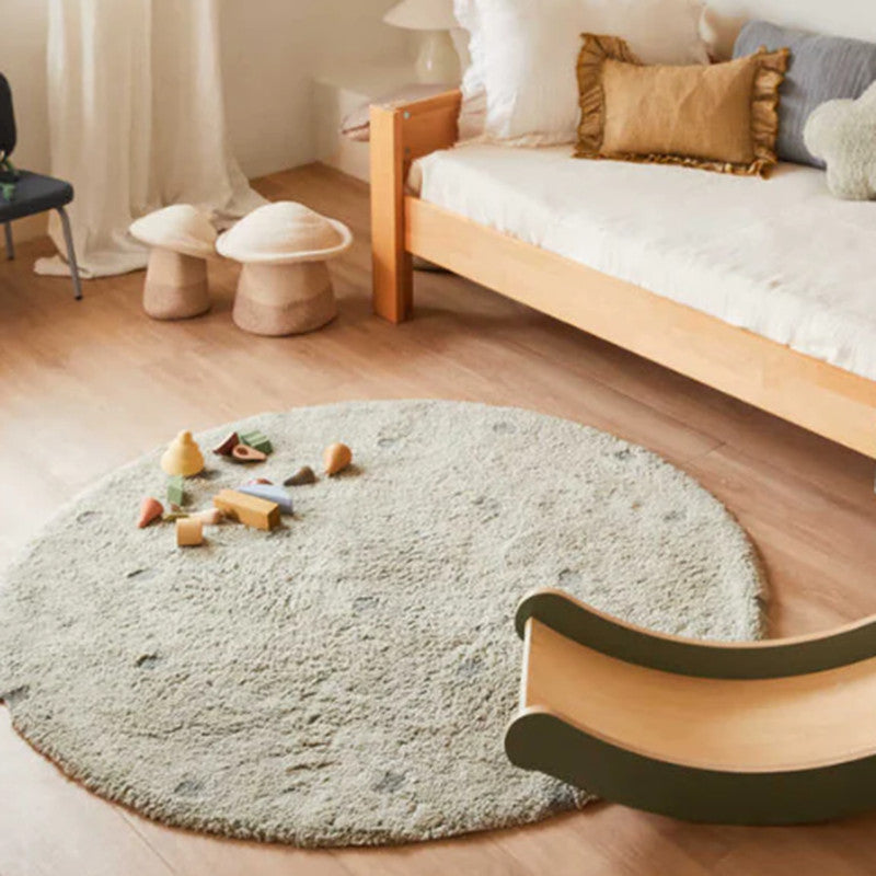 Tapis lavable Round Dot Blue Sage