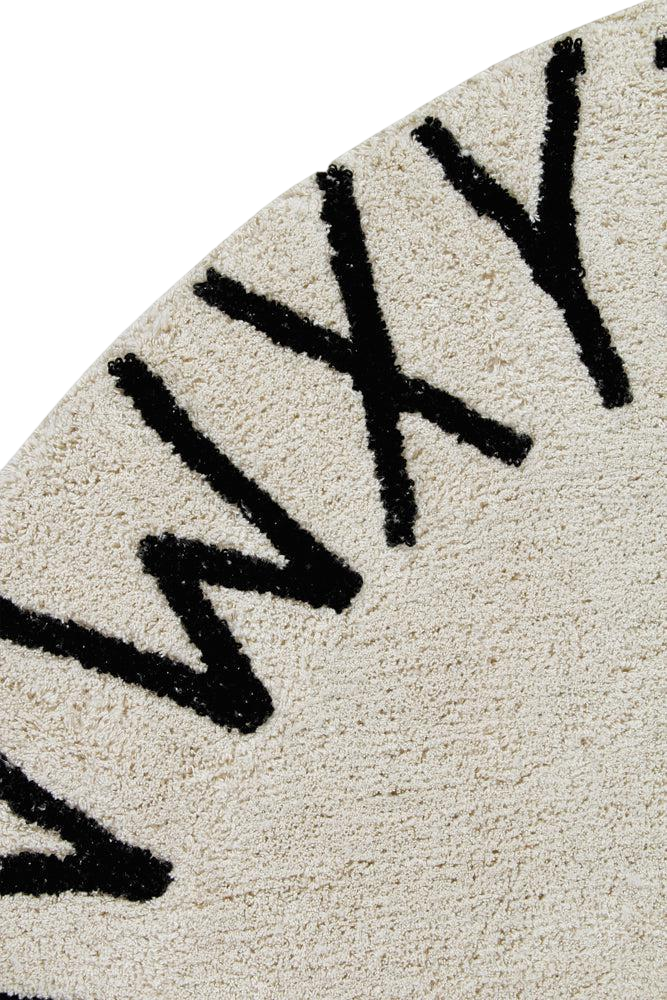 Tapis lavable Round ABC Natural Black