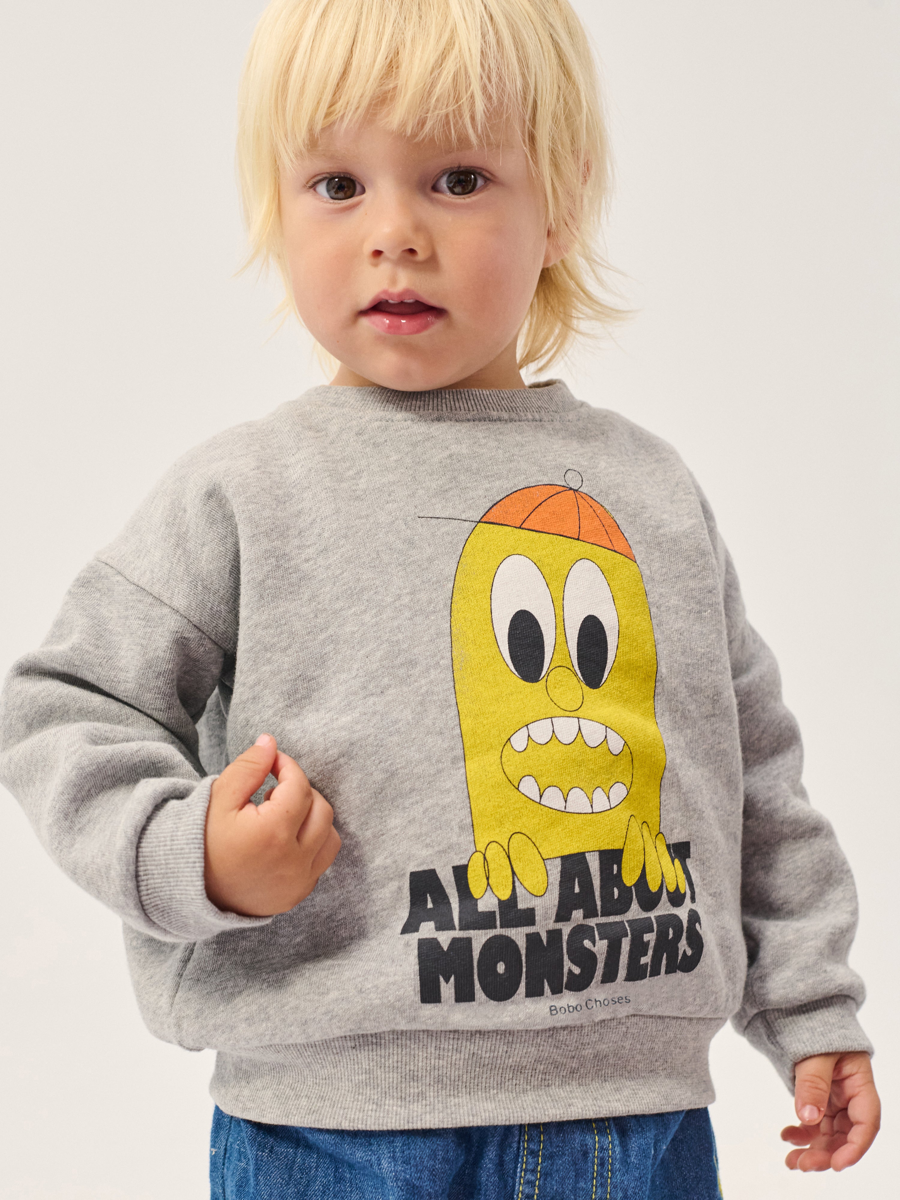 Sweat-shirt pour bébé Bigtooth Lemon, gris chiné clair /  Sweat-shirt pour bébé Bigtooth Lemon