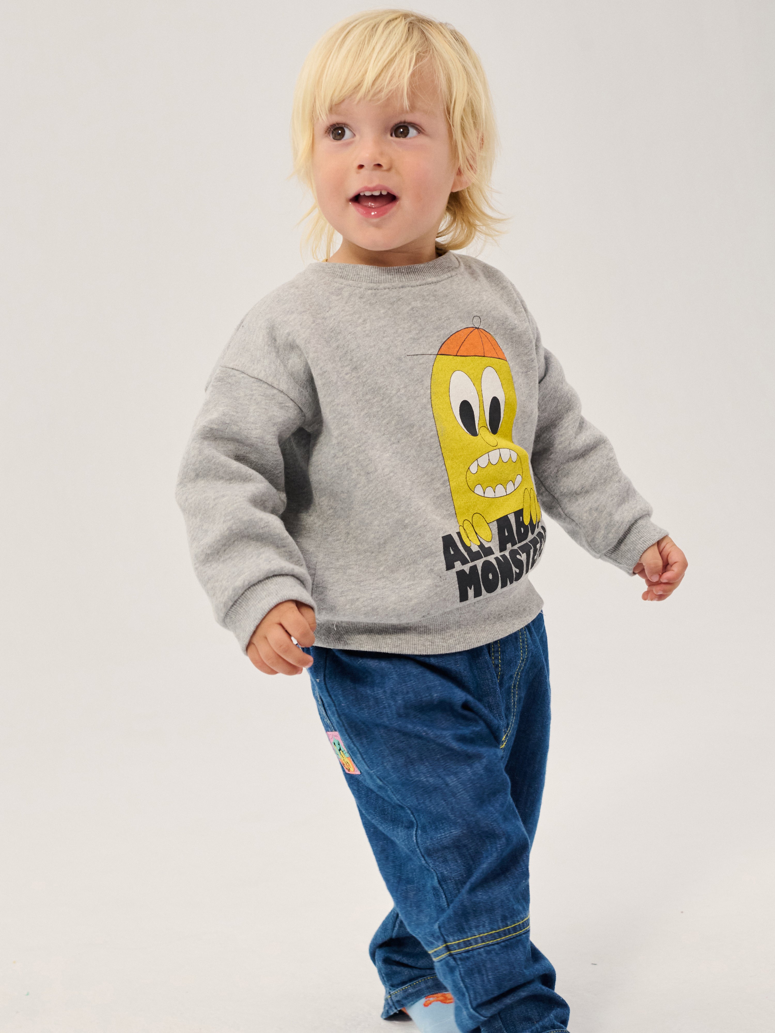 Sweat-shirt pour bébé Bigtooth Lemon, gris chiné clair /  Sweat-shirt pour bébé Bigtooth Lemon