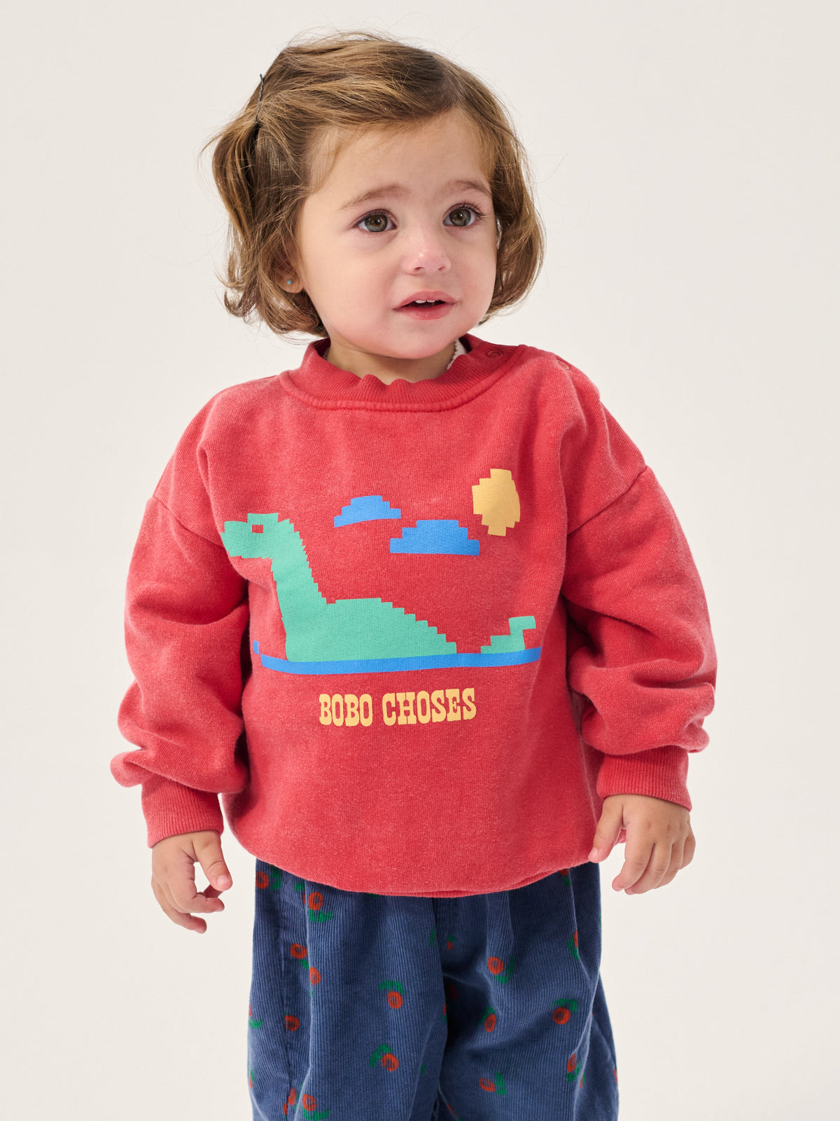 Baby Sweatshirt Lake Monster Red