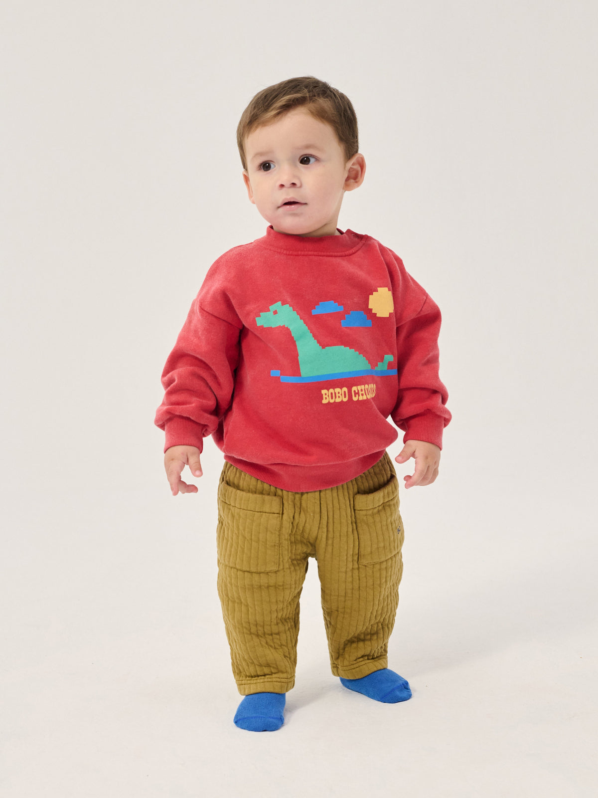 Baby Sweatshirt Lake Monster Red
