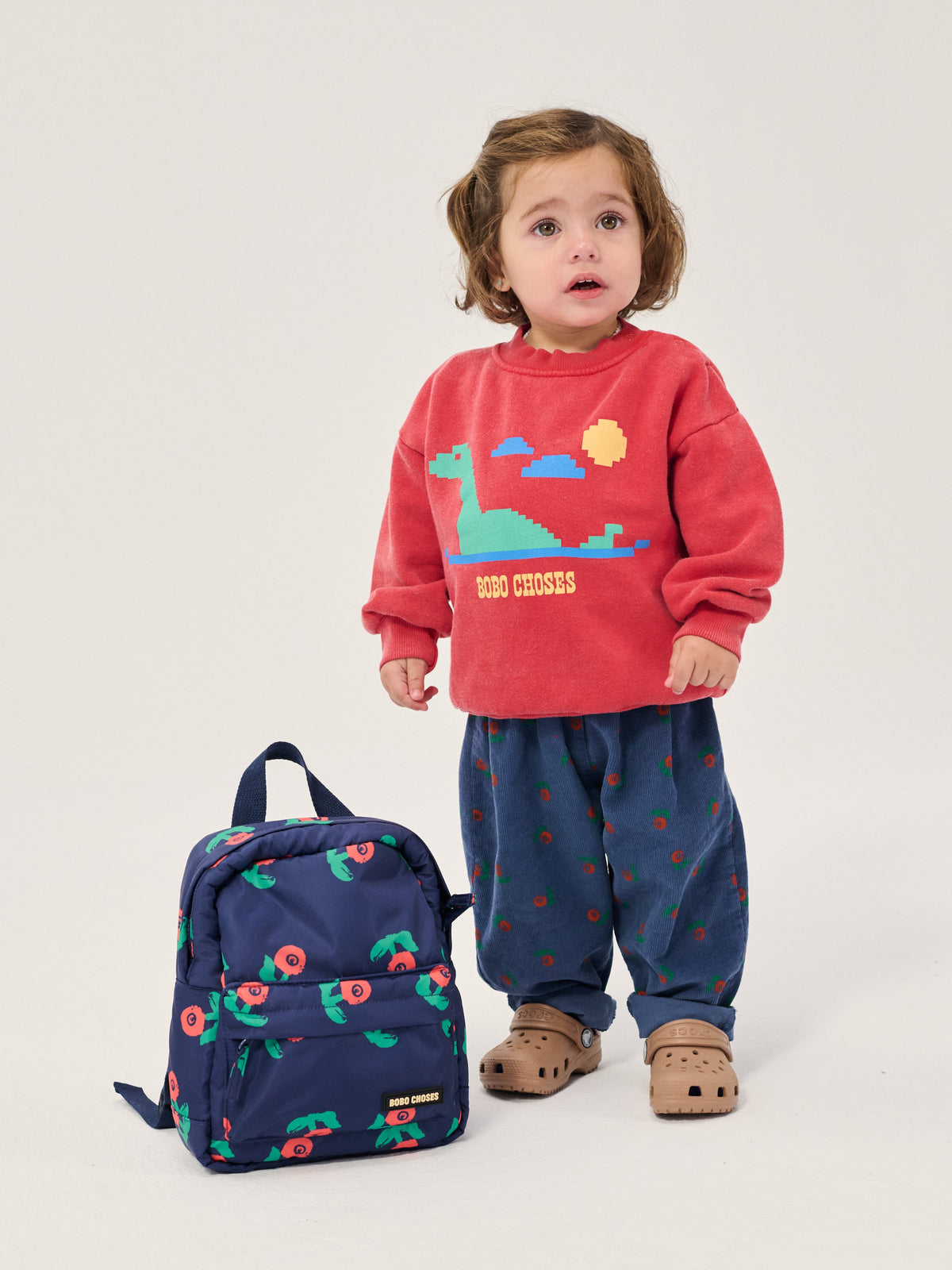 Baby Sweatshirt Lake Monster Red