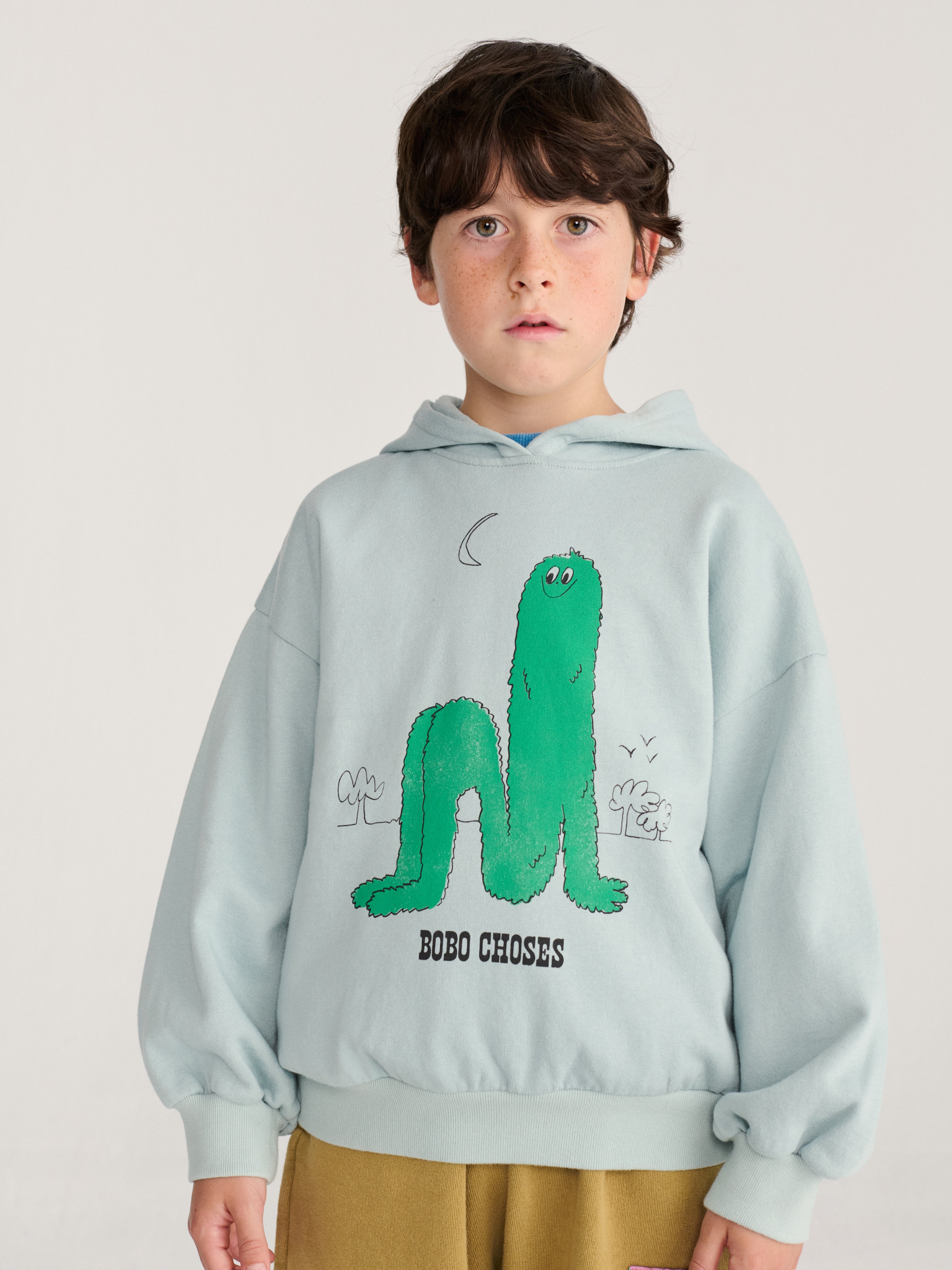 Hoodie Long Puff Light Blue