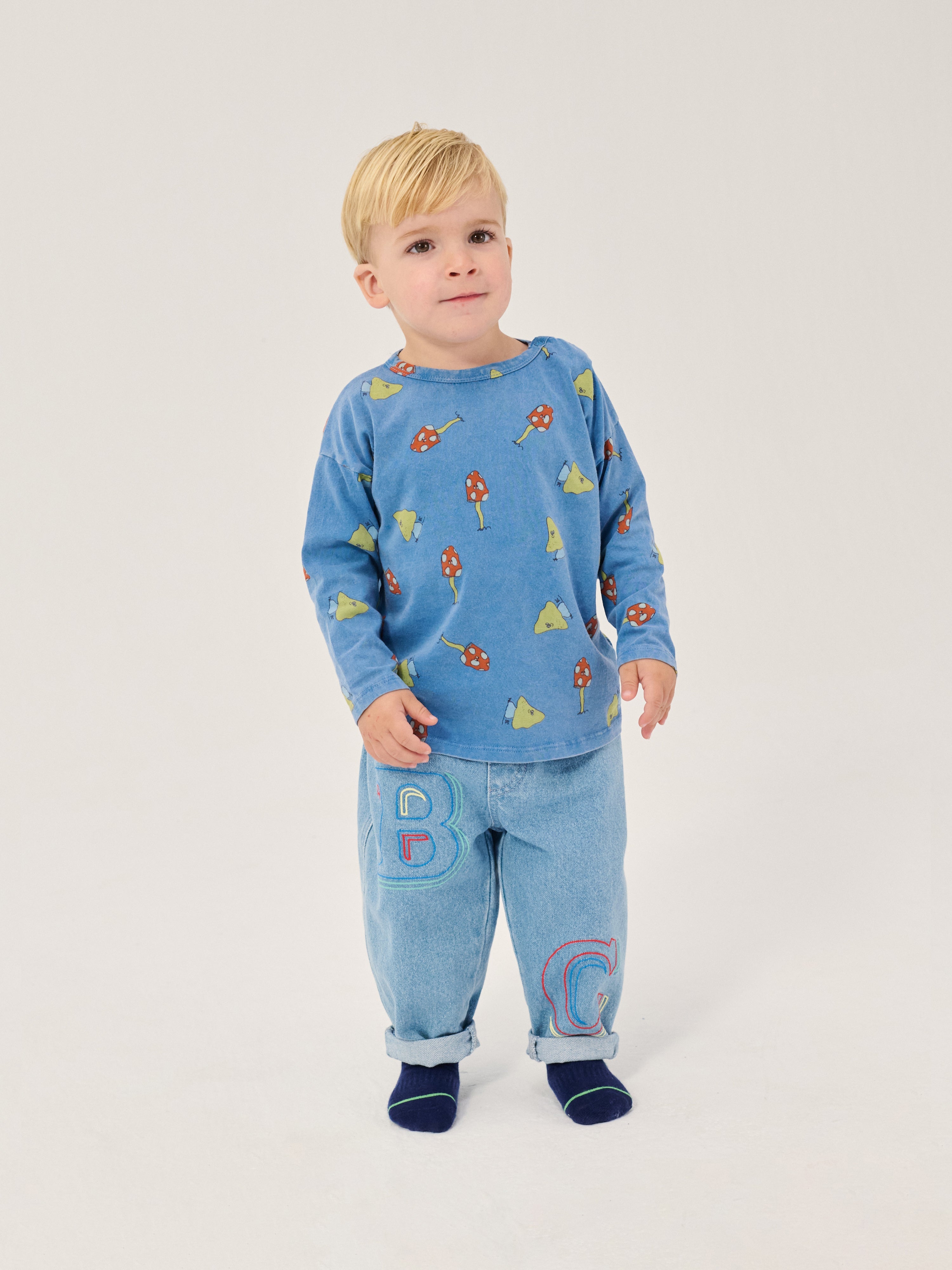 Baby Langarmshirt Mush Monster Duo Blue