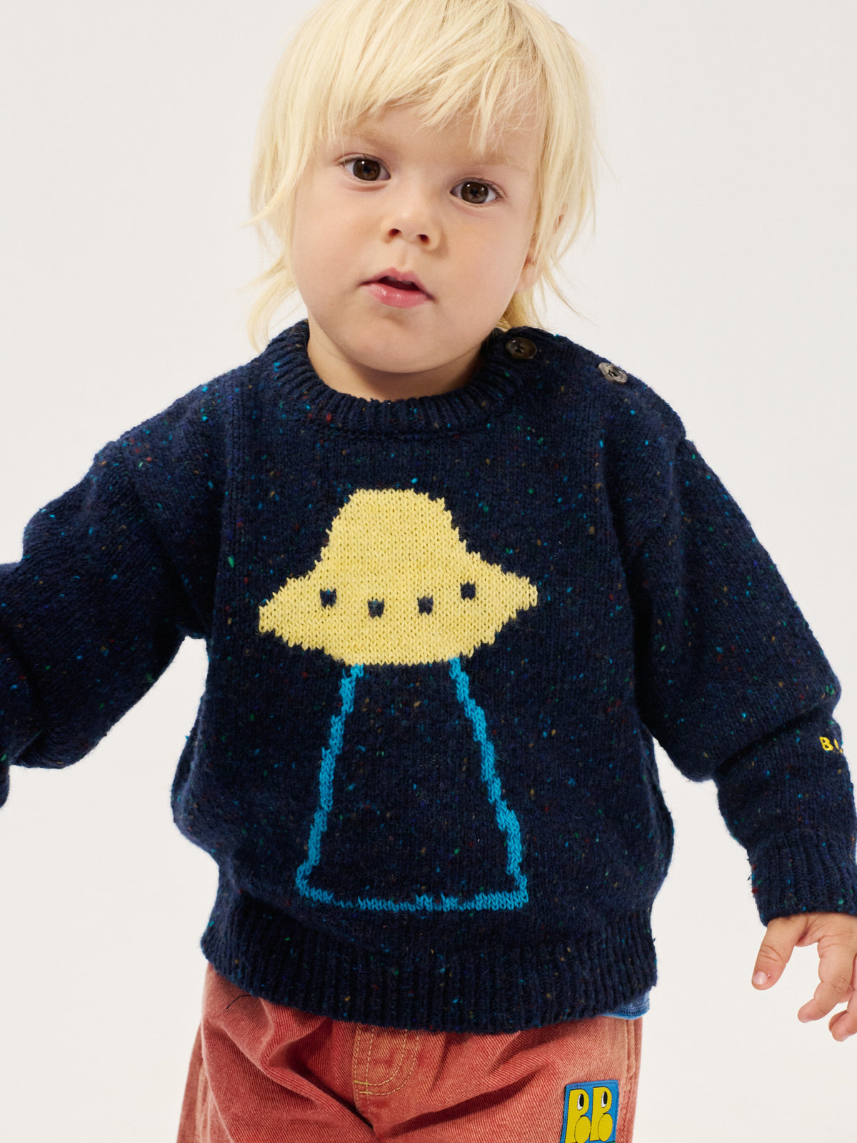 Baby Sweater, Pixel, Navy Blue
