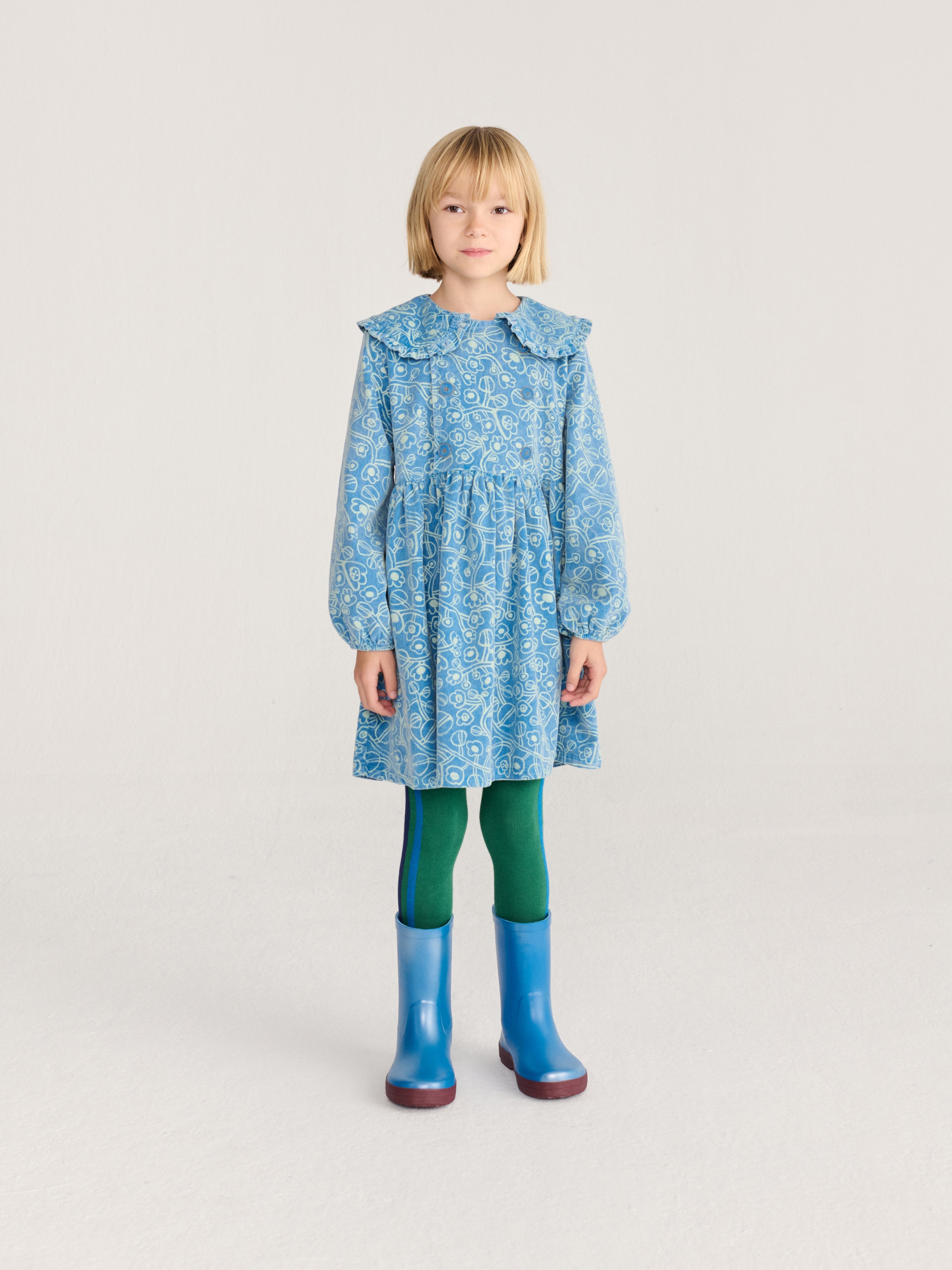 Robe « Sketchy Flowers » à motifs sur toute la surface, bleue