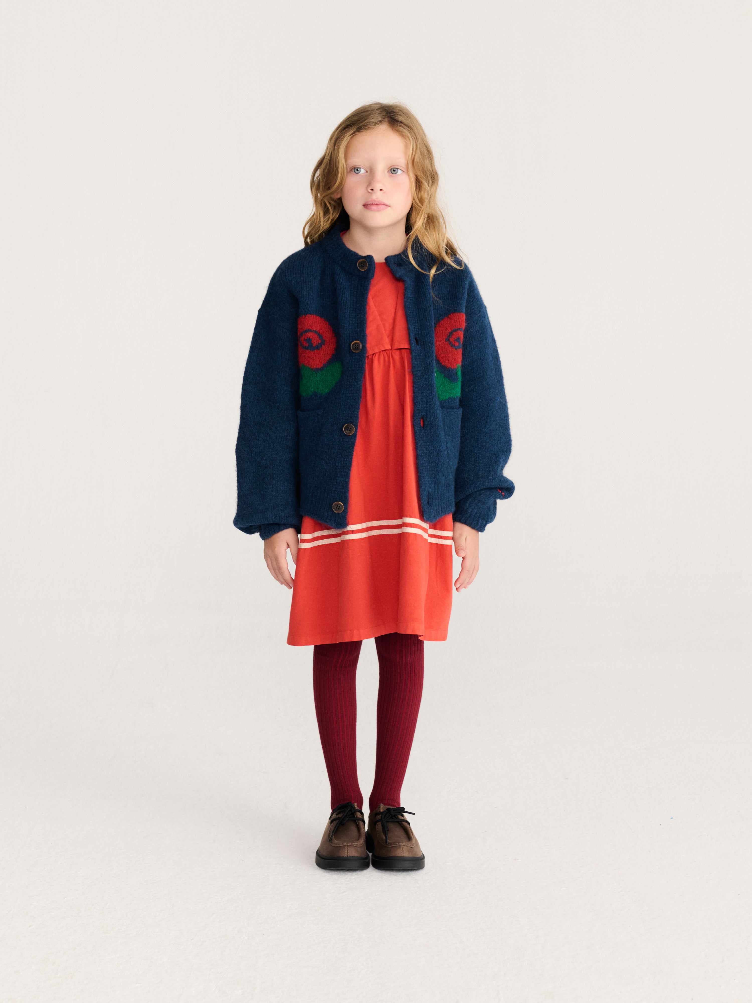 Strickjacke Stamp Bloom Midnight Blue