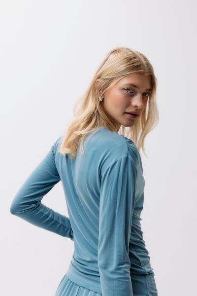 Langarmshirt Cupro Draped Blue Heaven