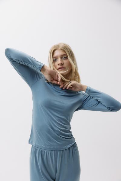 CUPRO CLASSY MANCHES LONGUES   BLEU CIEL