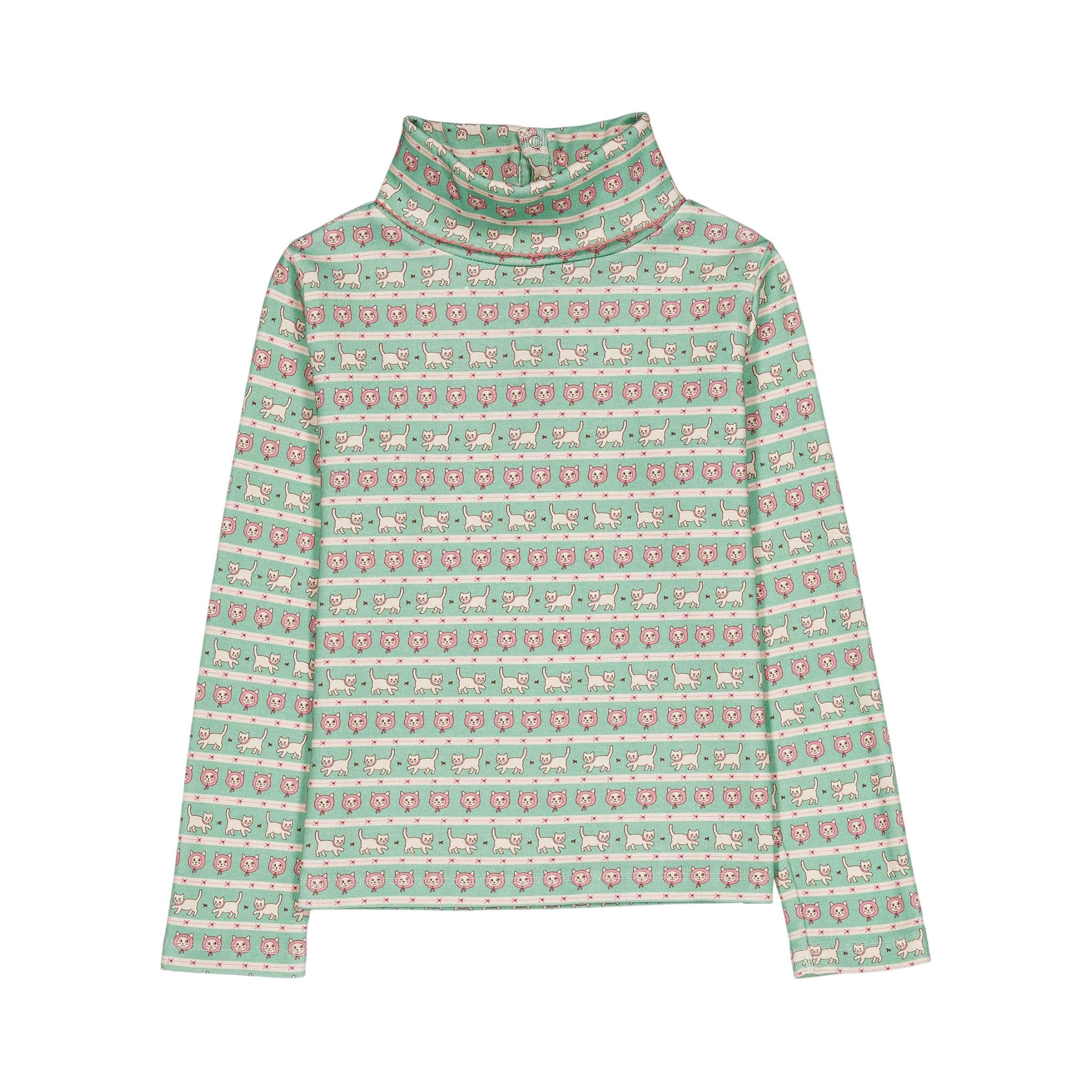 Twiggy Kitty Aqua Long-Sleeve T-Shirt