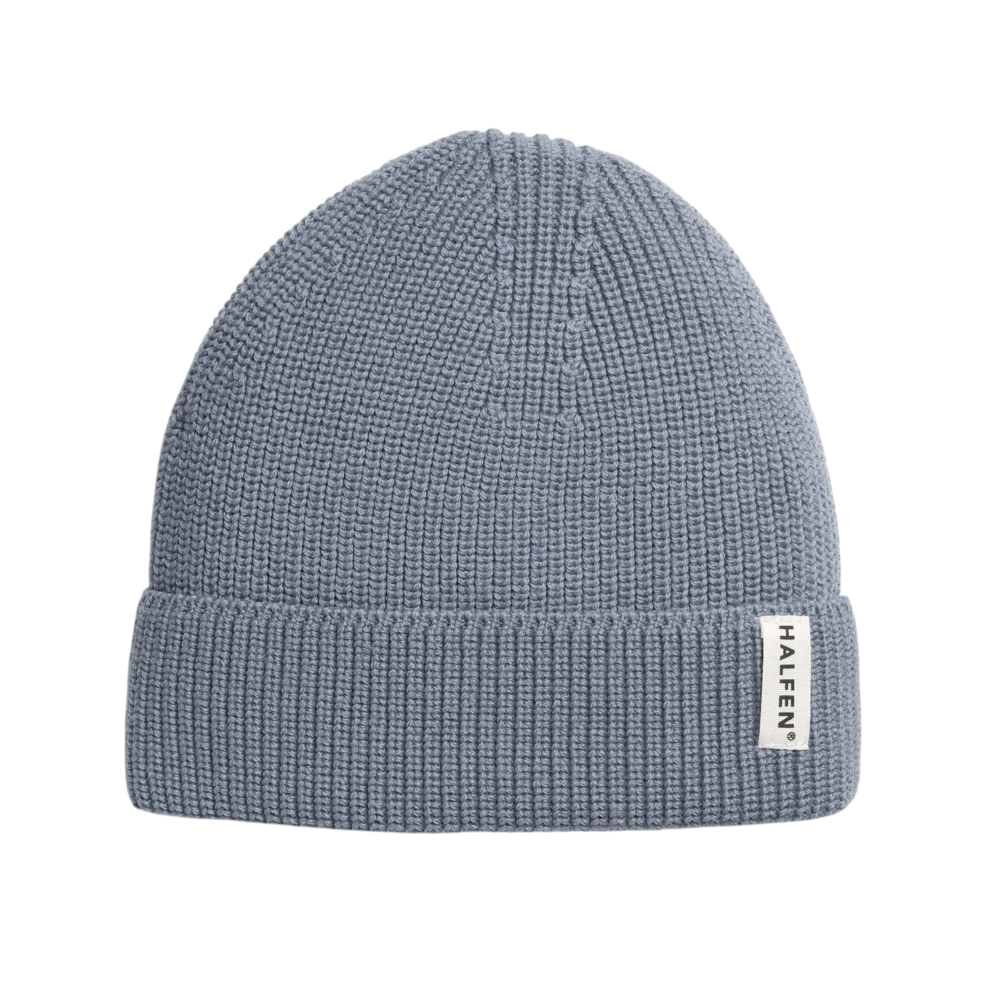 Beanie Merinowolle Rauchblau