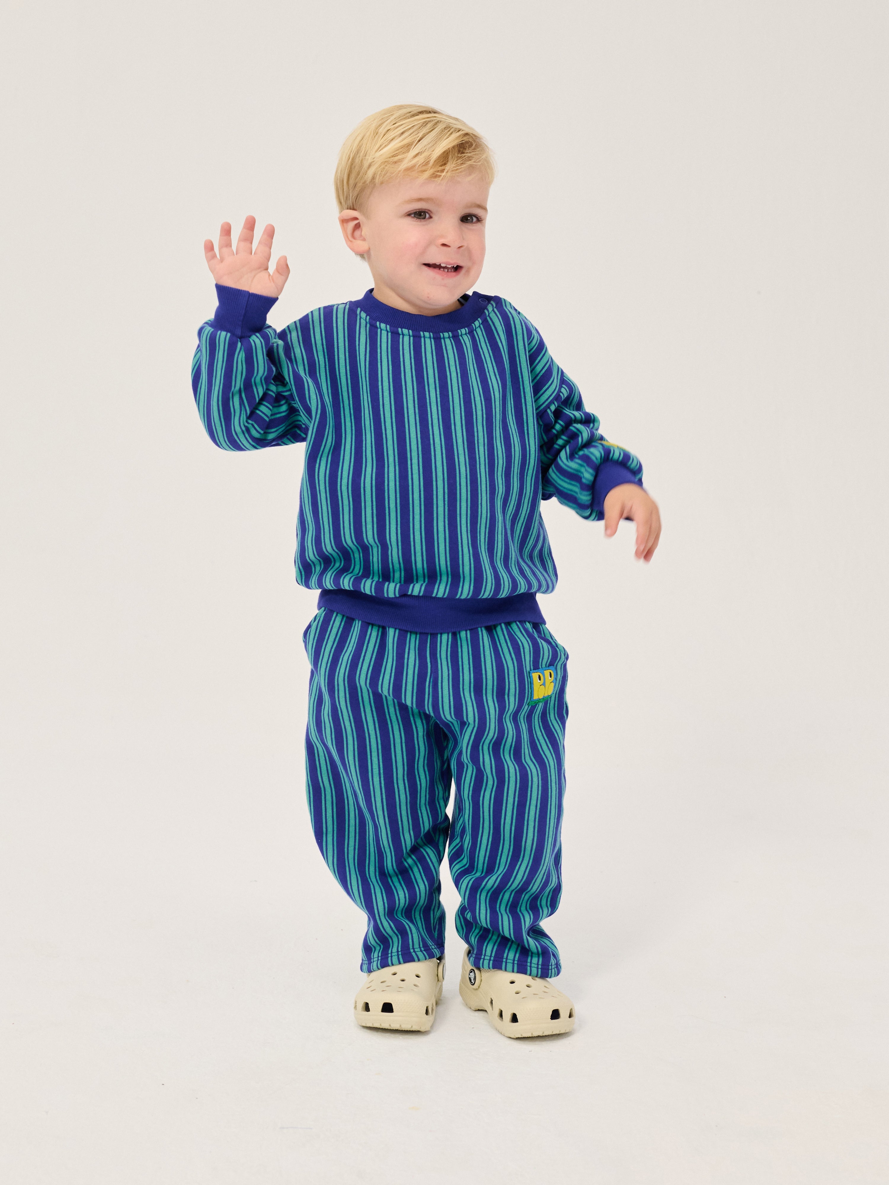 Sweat-shirt pour bébé Boo Bo Choses à rayures bleues / Sweat-shirt pour bébé Boo Bo Choses à rayures « Tag »