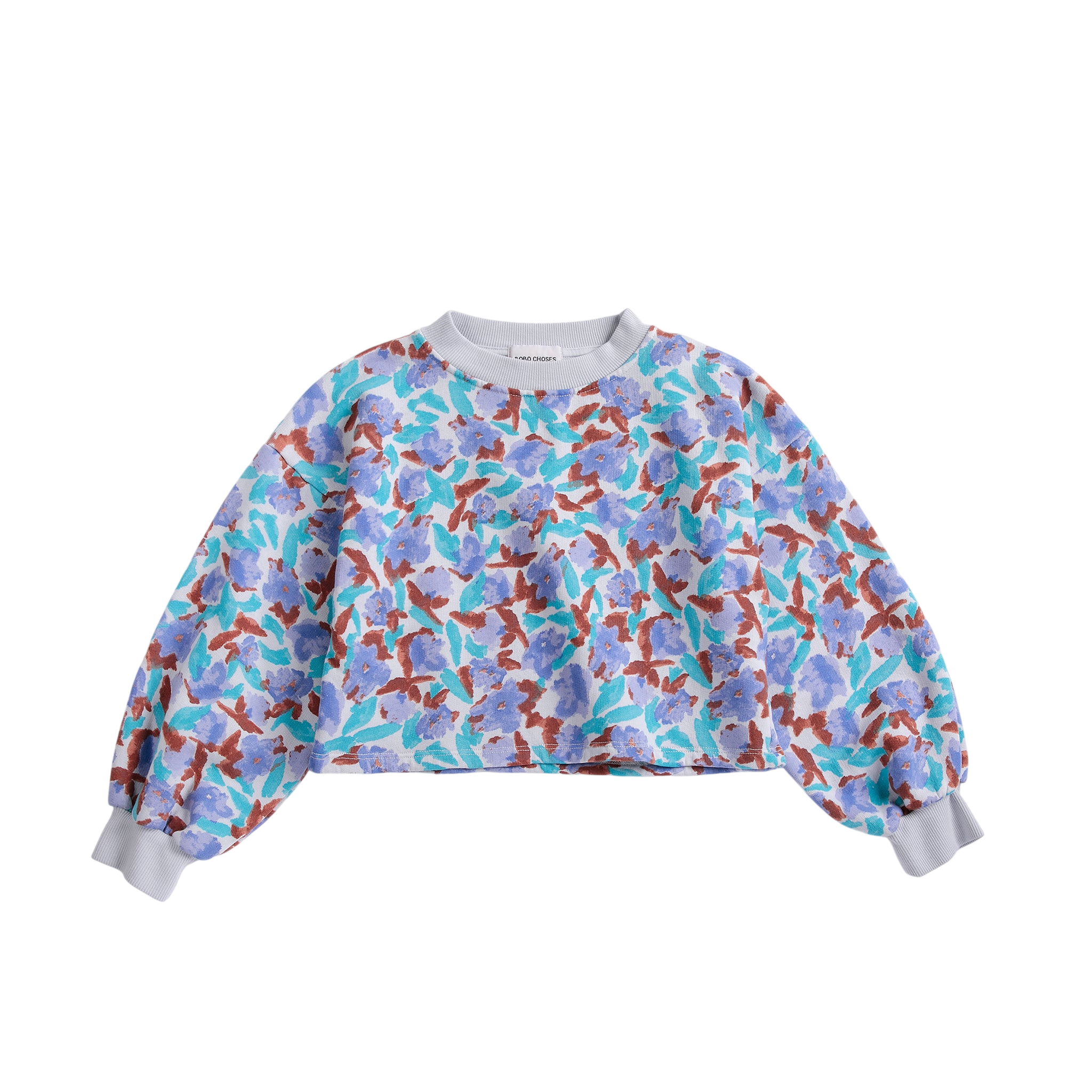 T-shirt à manches longues « watercolor » / Sweat-shirt court « Watercolor » sur toute la surface, couleur lavande