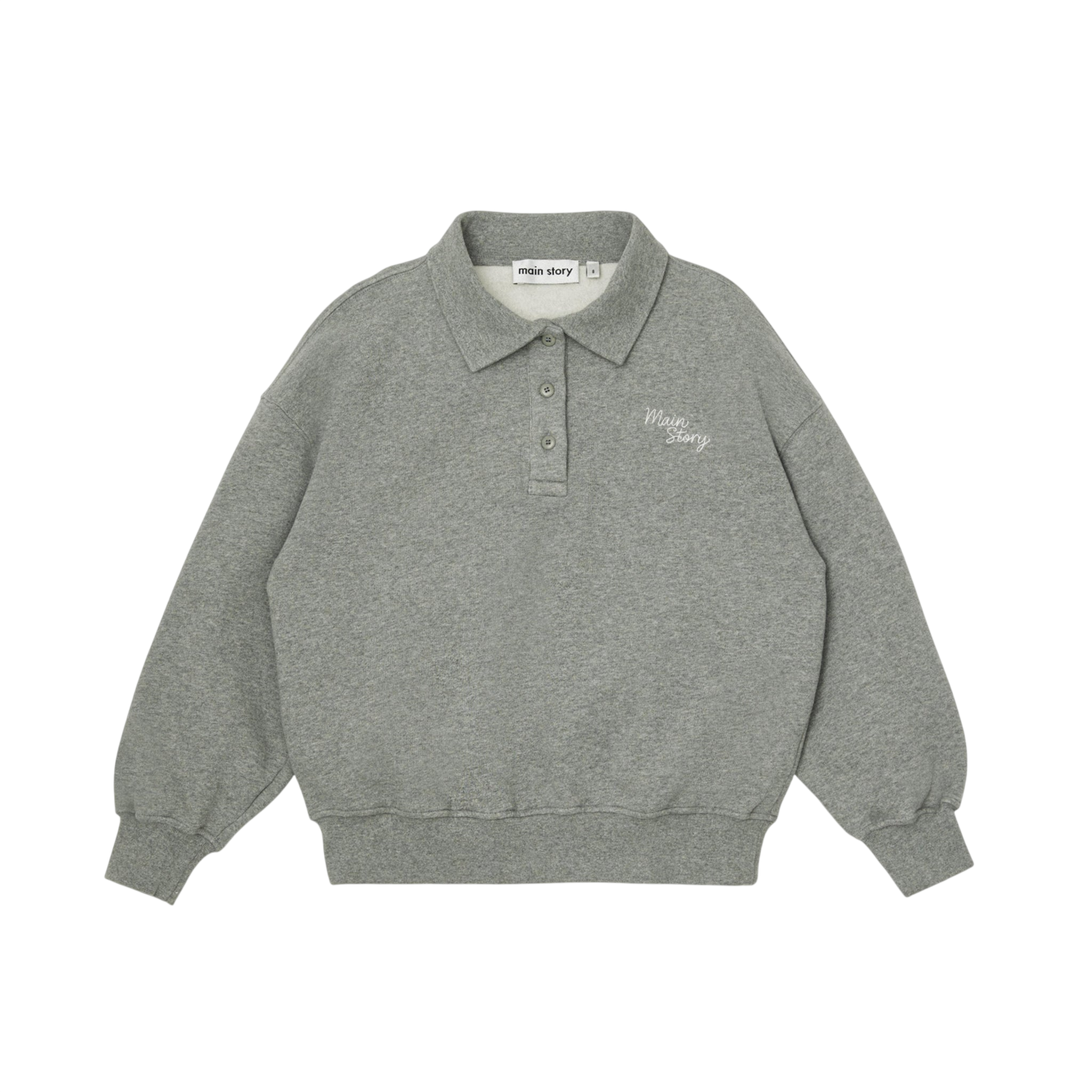 Sweat-shirt Polo en polaire gris chiné