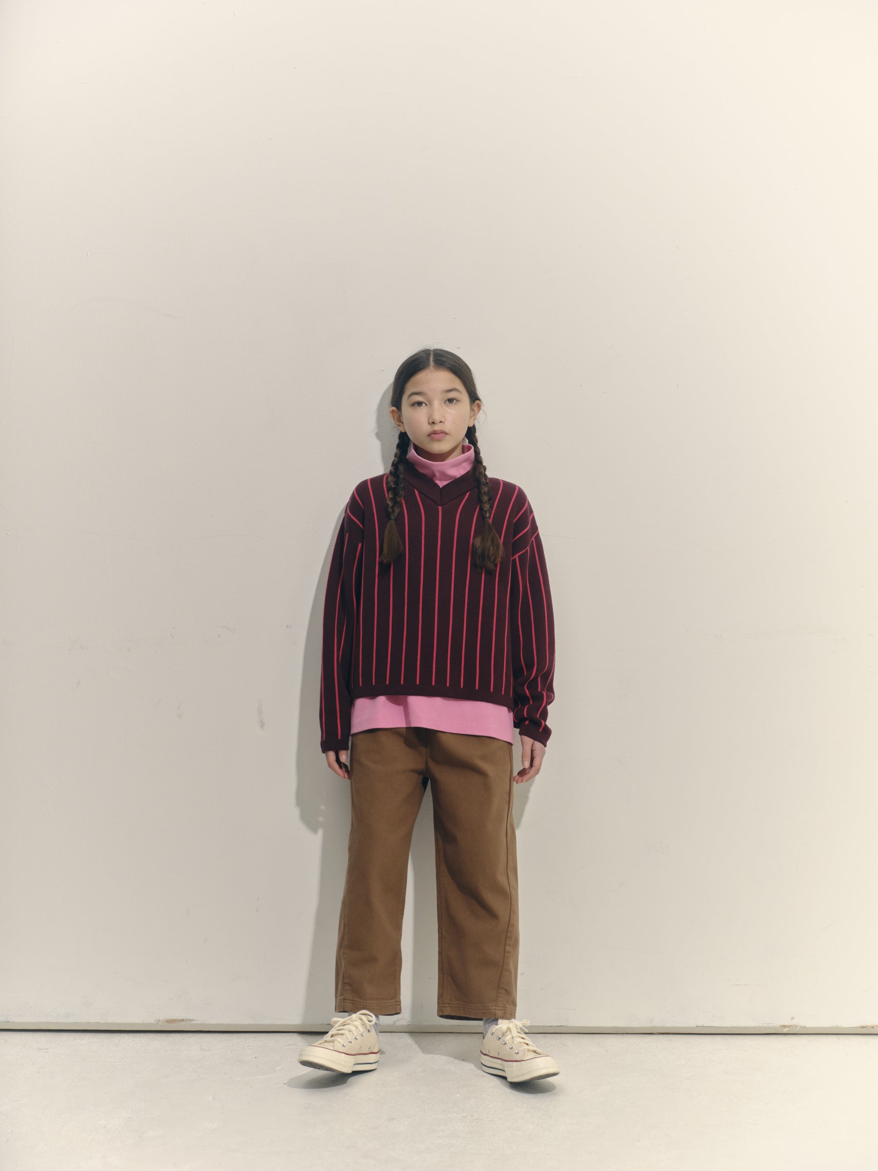 Long-Sleeve Roll Neck T-Shirt in Bubblegum