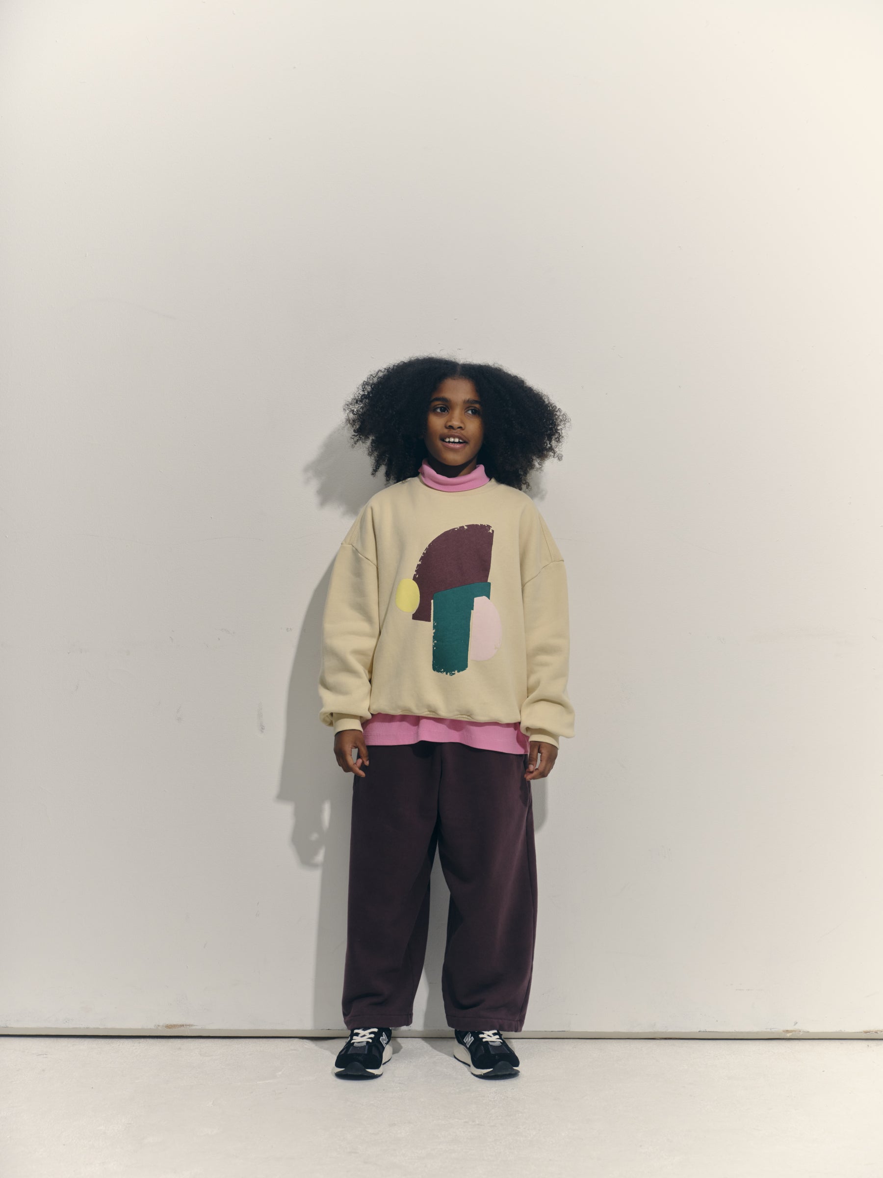Long-Sleeve Roll Neck T-Shirt in Bubblegum