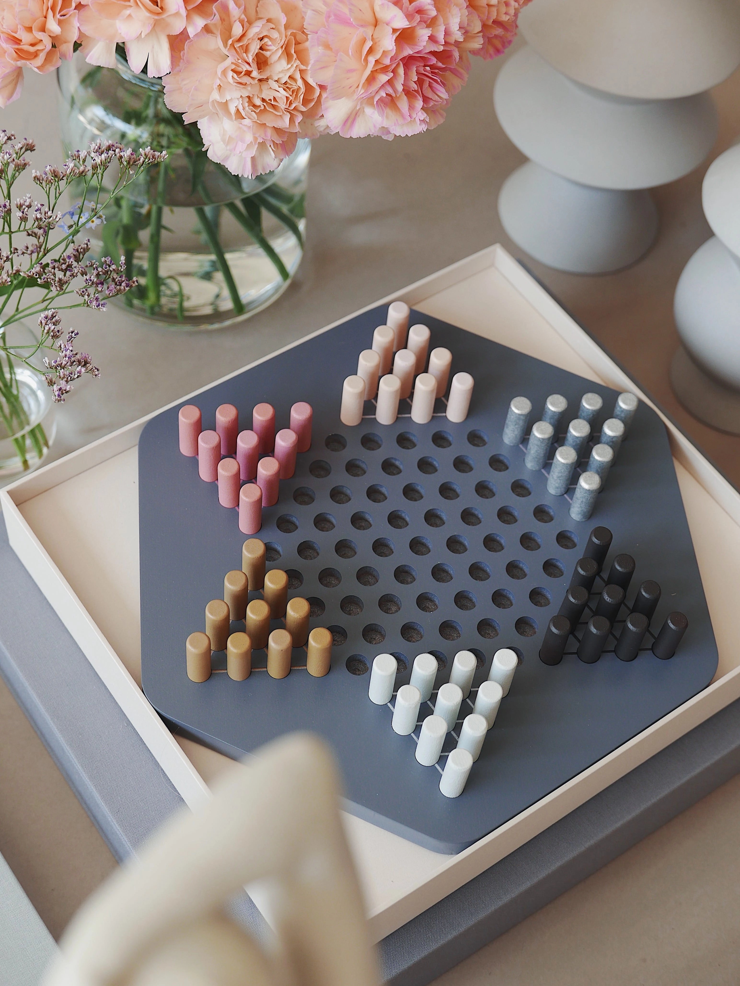 Jeu CLASSIC Chinese Checkers beige, blanc