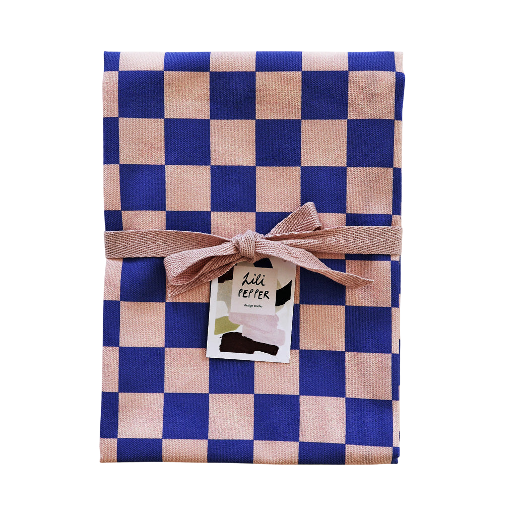Torchon imprimé « Check Rose Blue multi »