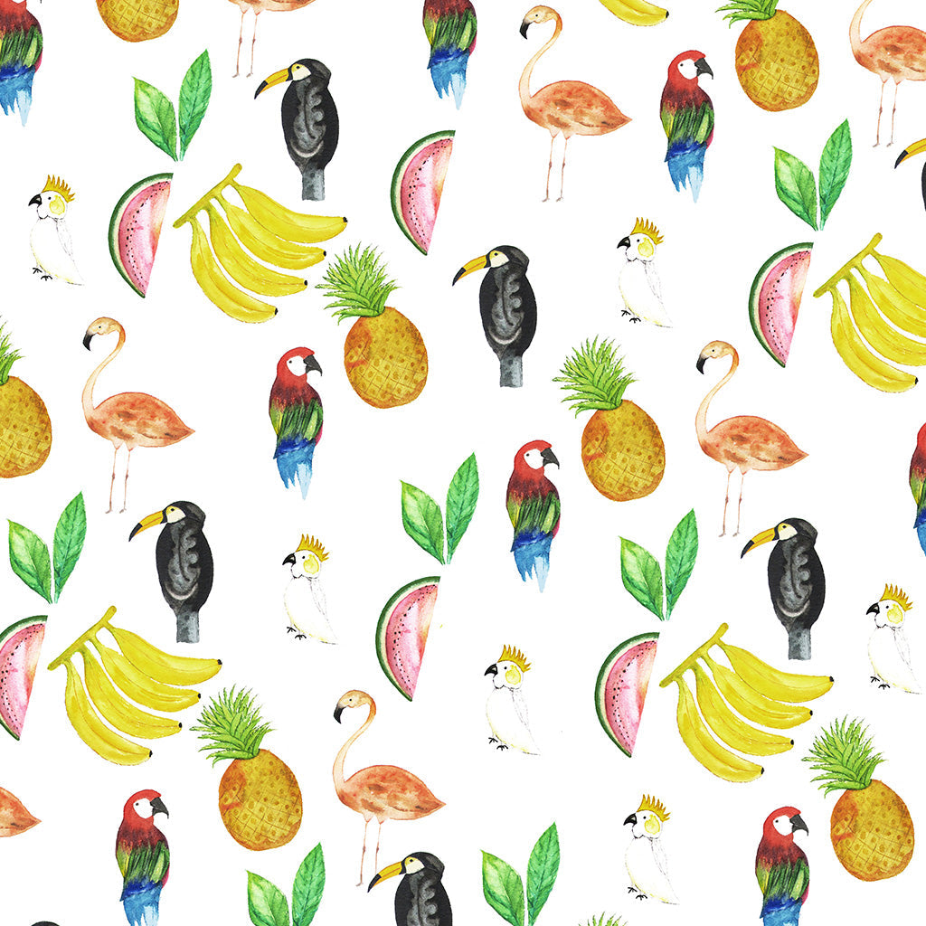 Torchon imprimé « Fruits Birds multi »