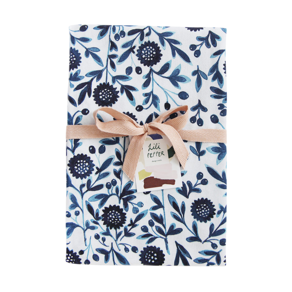 Torchon imprimé « My Blue Flowers multi »