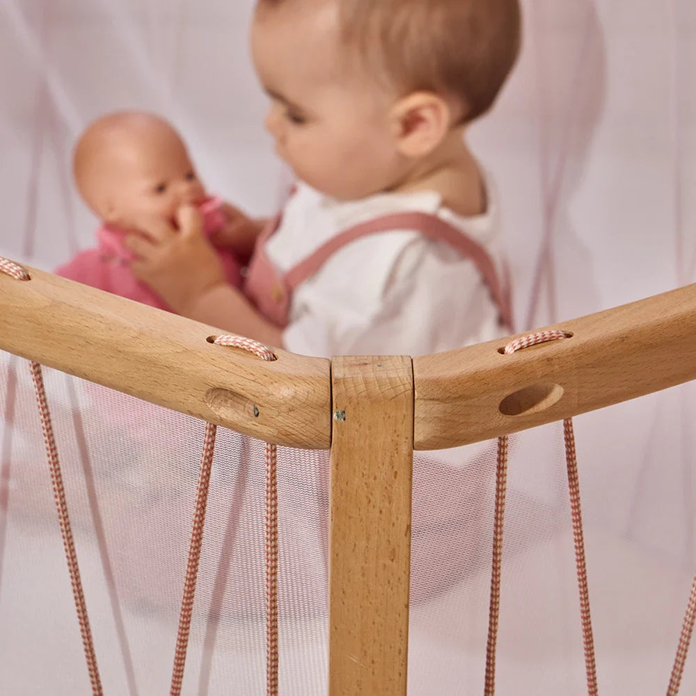 Lit bébé KIMI Kit 120 avec matelas et surmatelas Bois de Rose