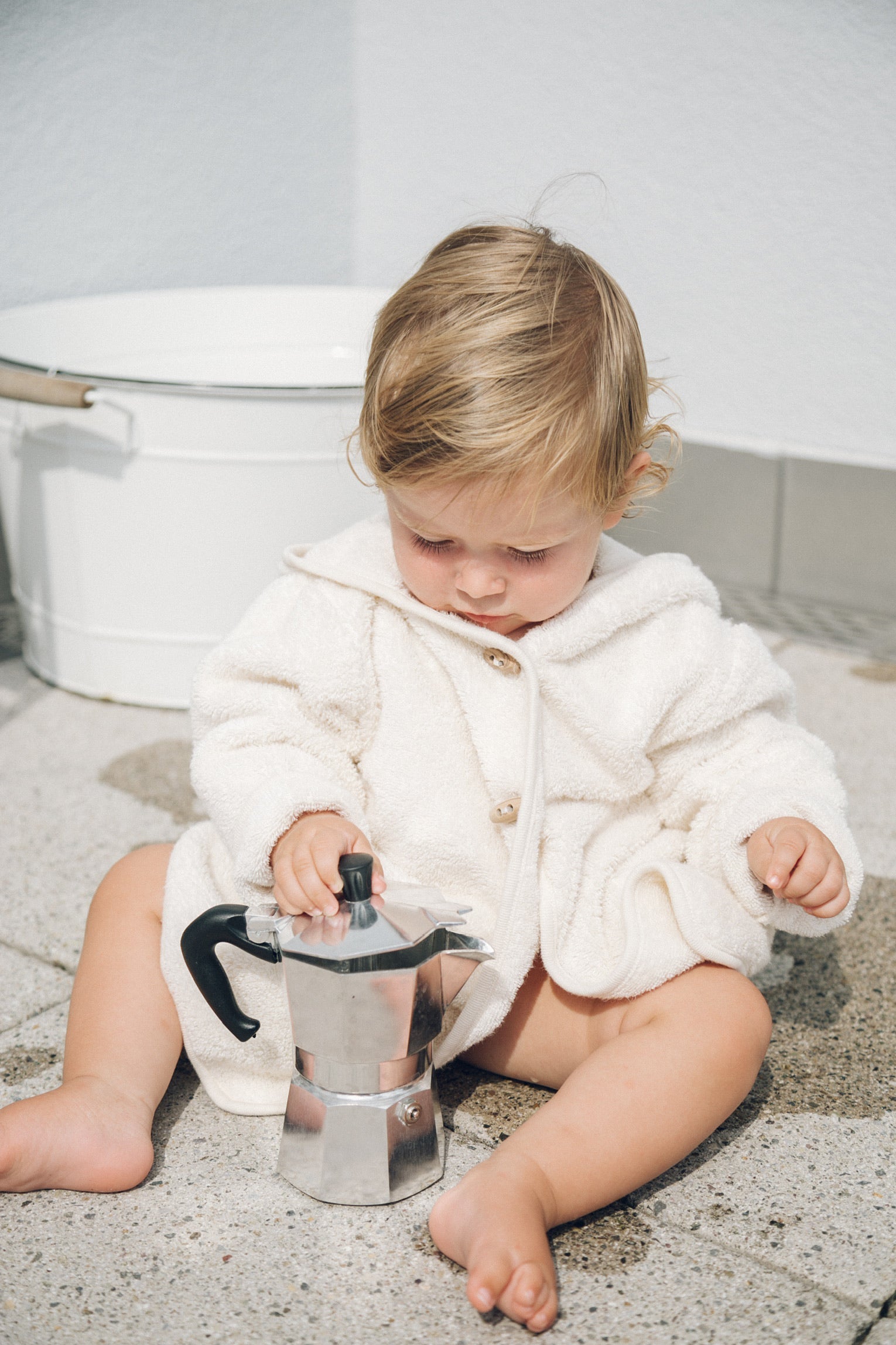 Peignoir pour bébé couleur vanille